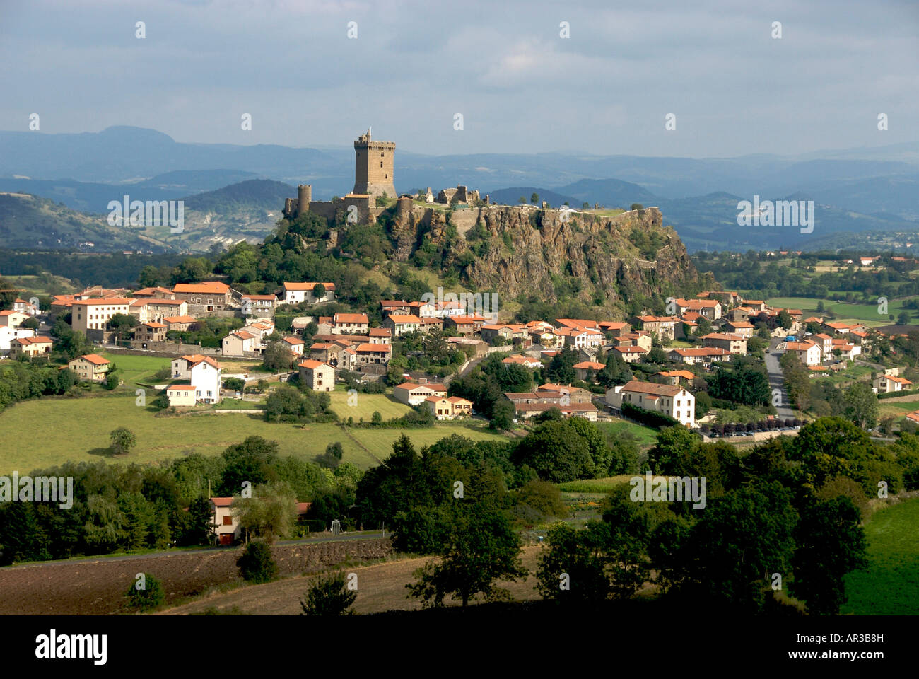 Fortezza di Polignac in Auvergne. Francia Foto Stock