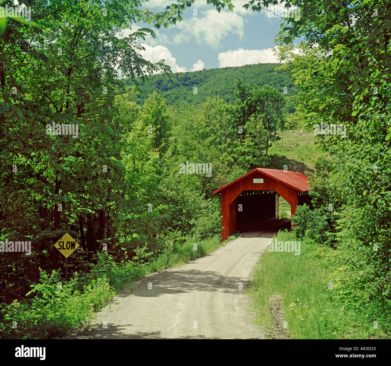 Ponte coperto in Montgomery Vermont - USA Foto Stock