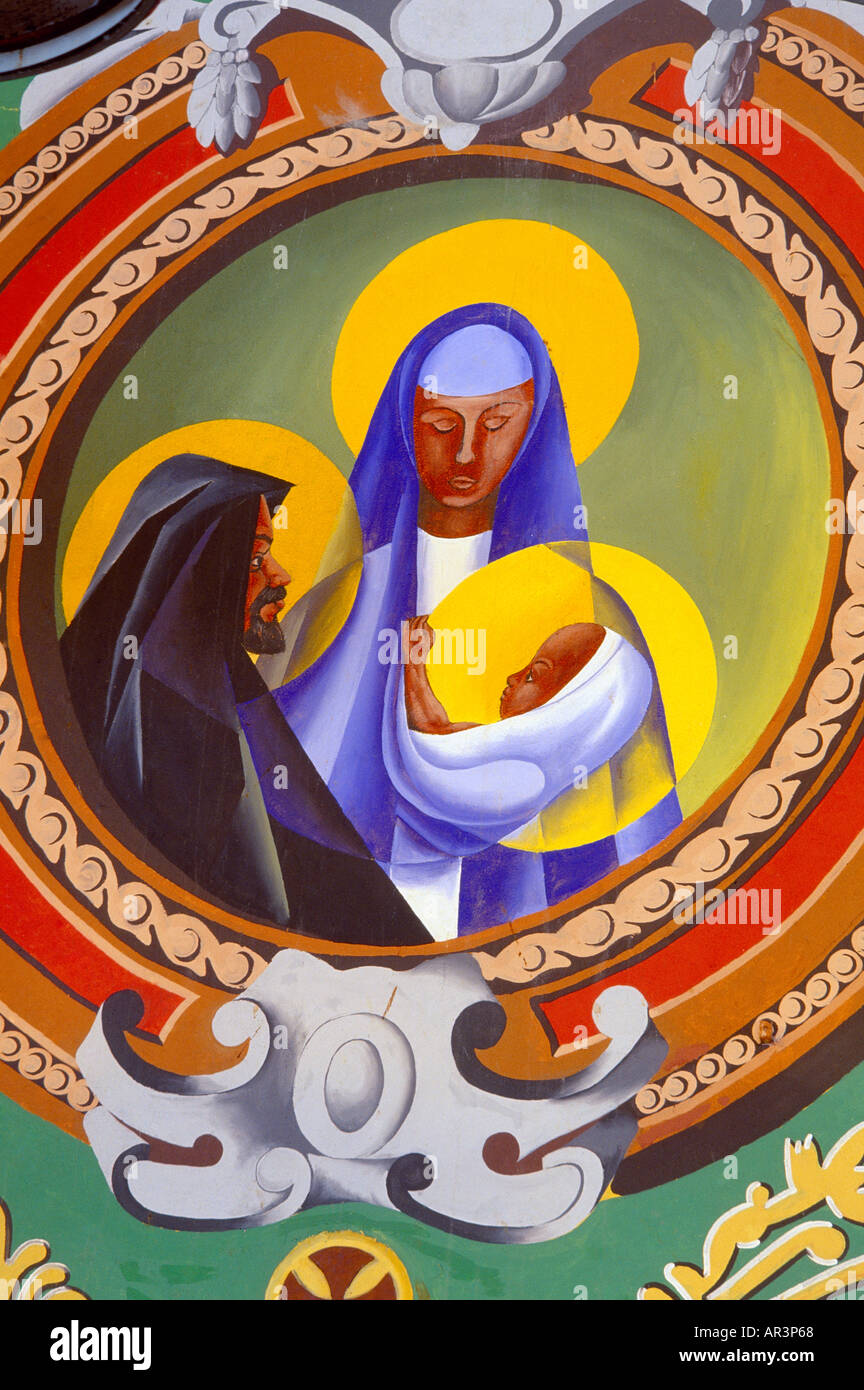Castries St Lucia Cattedrale Immacolata Concezione Sacra Famiglia - Vergine Nera da Dunstan St Omer vergine nera Foto Stock