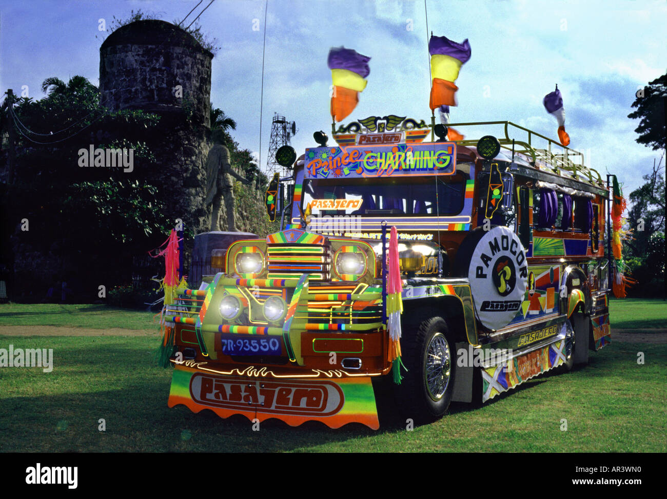 Jeepney a Cebu City, Fort San Pedro, Cebu City, isola di Cebu, Filippine Foto Stock