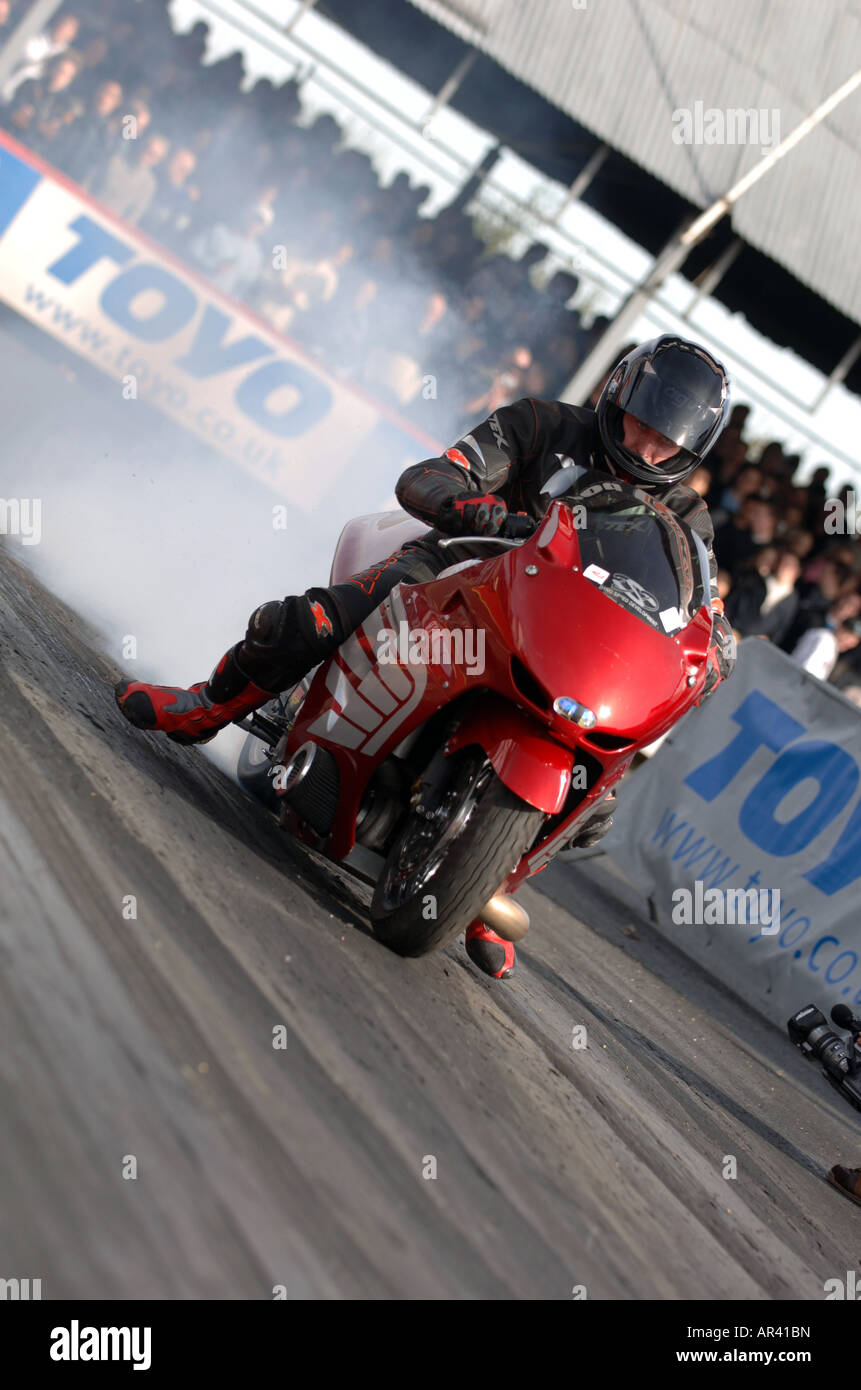 Trascinare bike a Santa Pod Foto Stock