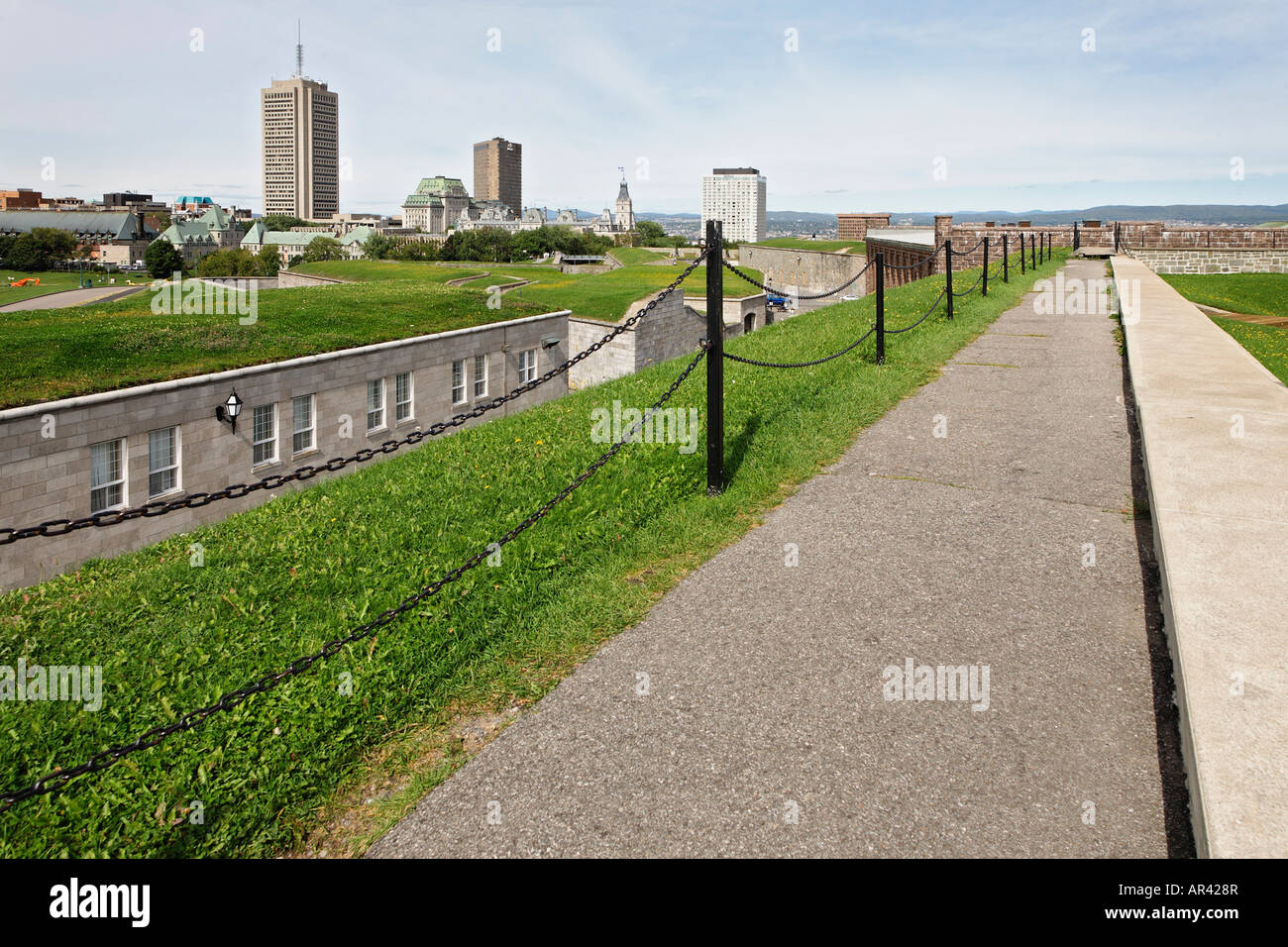 In cima a una collina all'interno della Cittadella del Québec in Canada. Foto Stock