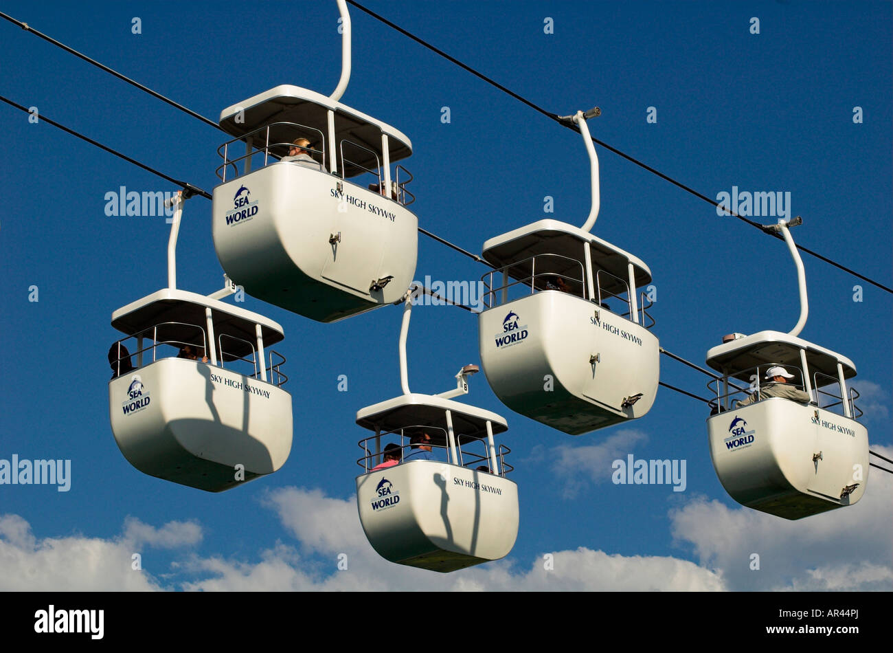 Tourist gondole aloft al di sopra della Gold Coast, Queensland, Australia Foto Stock