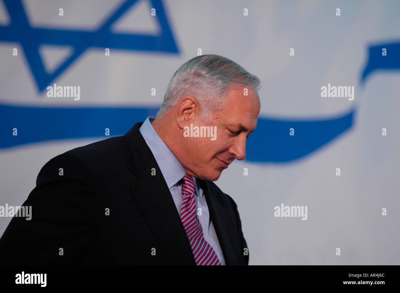 Il primo ministro israeliano Binyamin Netanyahu Foto Stock