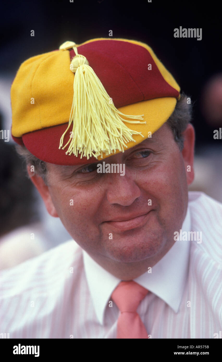 Leander Rowing Club colori 1980s Henley Royal Regatta Henley on Thames Berkshire Inghilterra Regno Unito.1985 HOMER SYKES Foto Stock