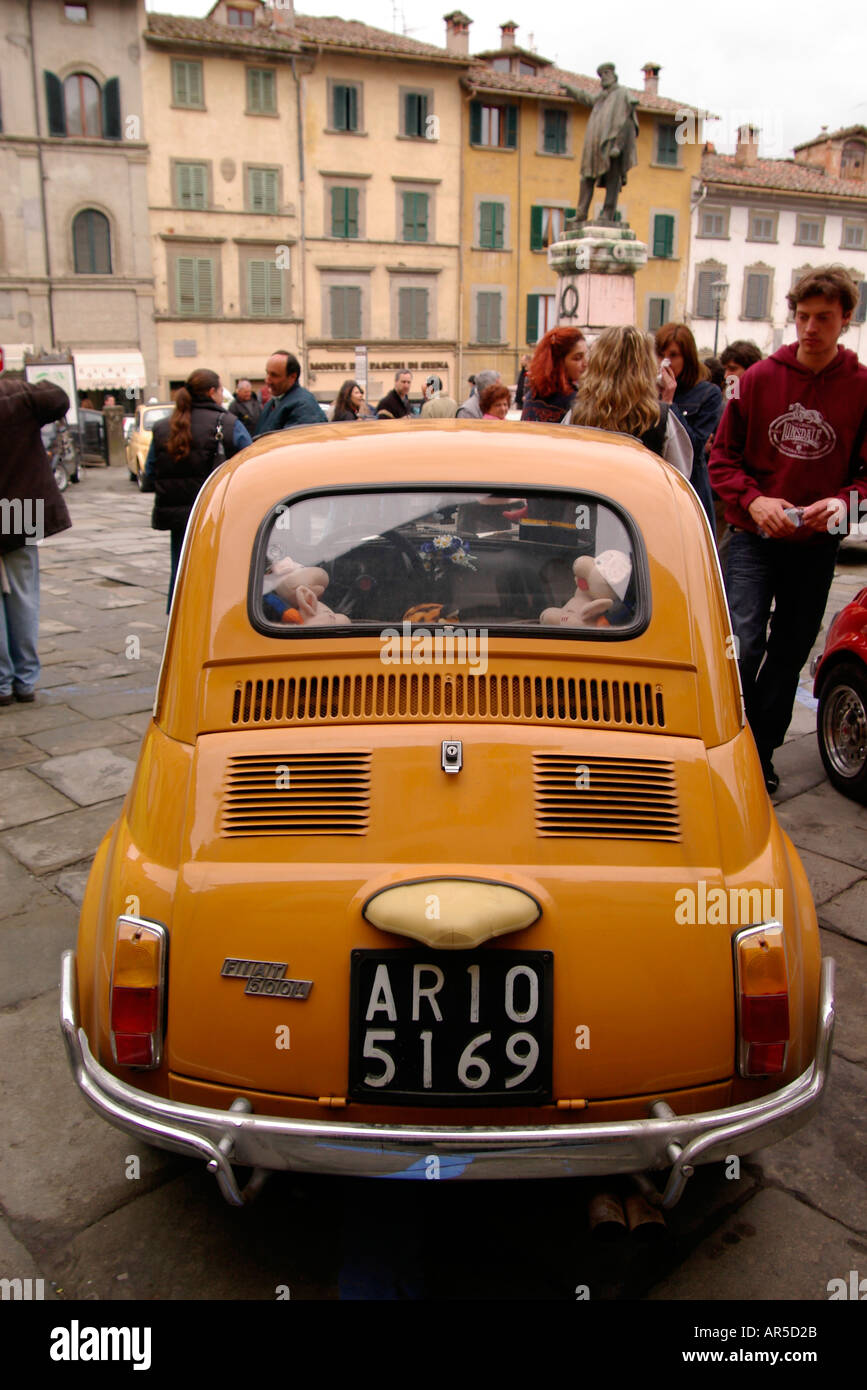 Fiat 500 Rally Anghiari Toscana Italia Foto Stock