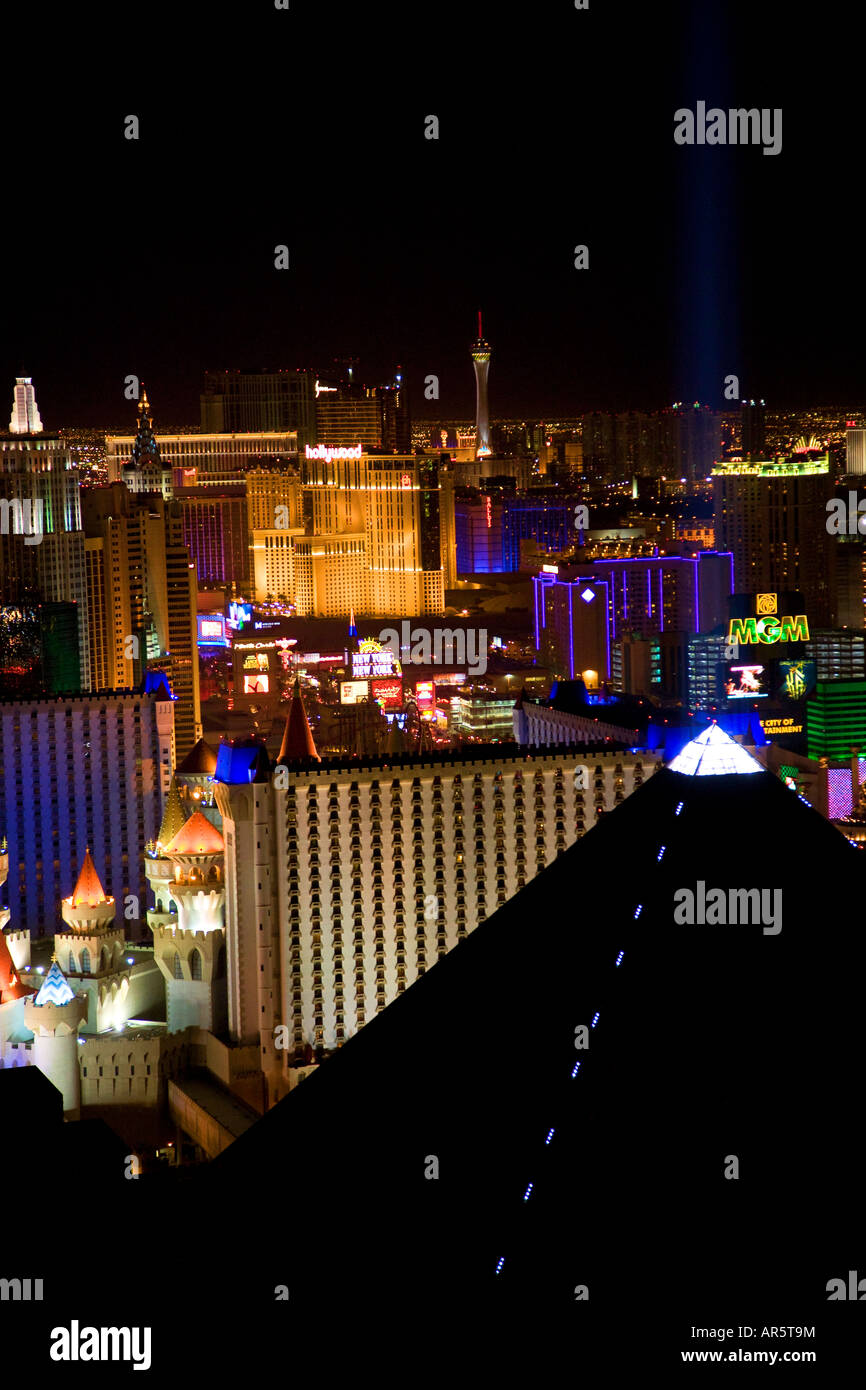 Las Vegas Strip di notte Las Vegas Nevada Foto Stock