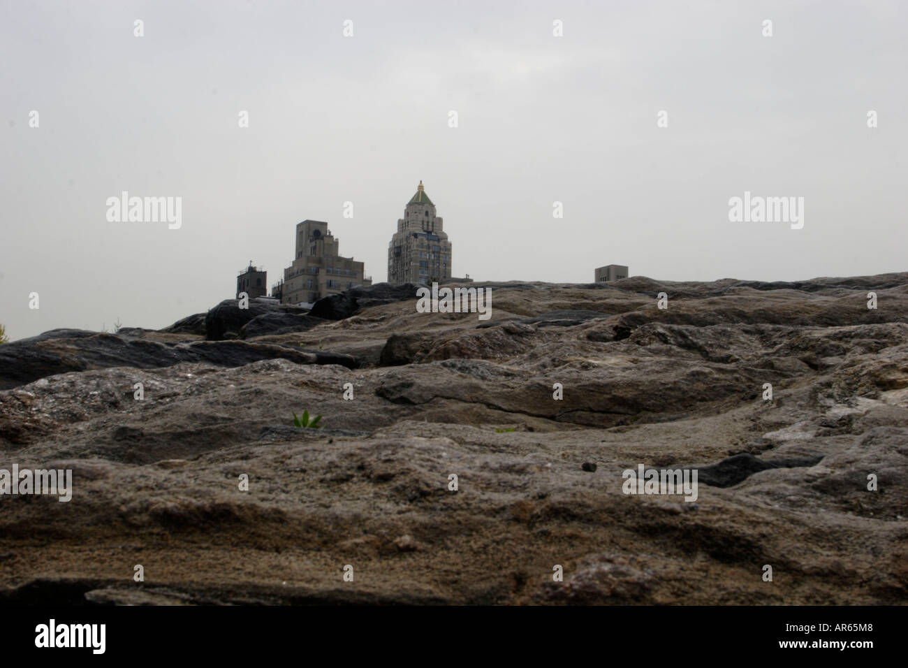 Manhattan è costruito sulle rocce, al Central Park di New York City, New York, Stati Uniti d'America, U.S.A. Foto Stock