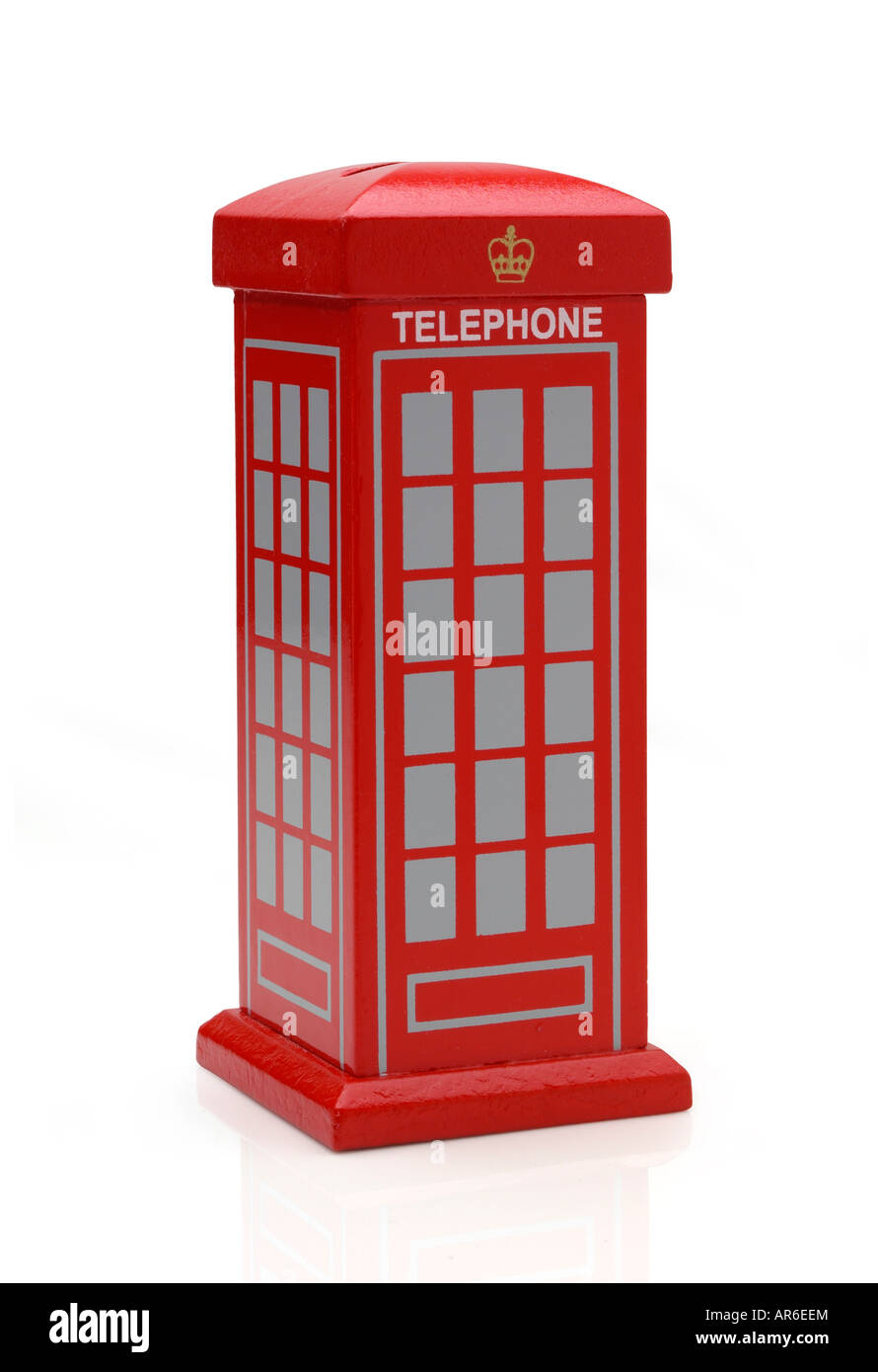 Telefono rosso scatola di denaro Foto Stock