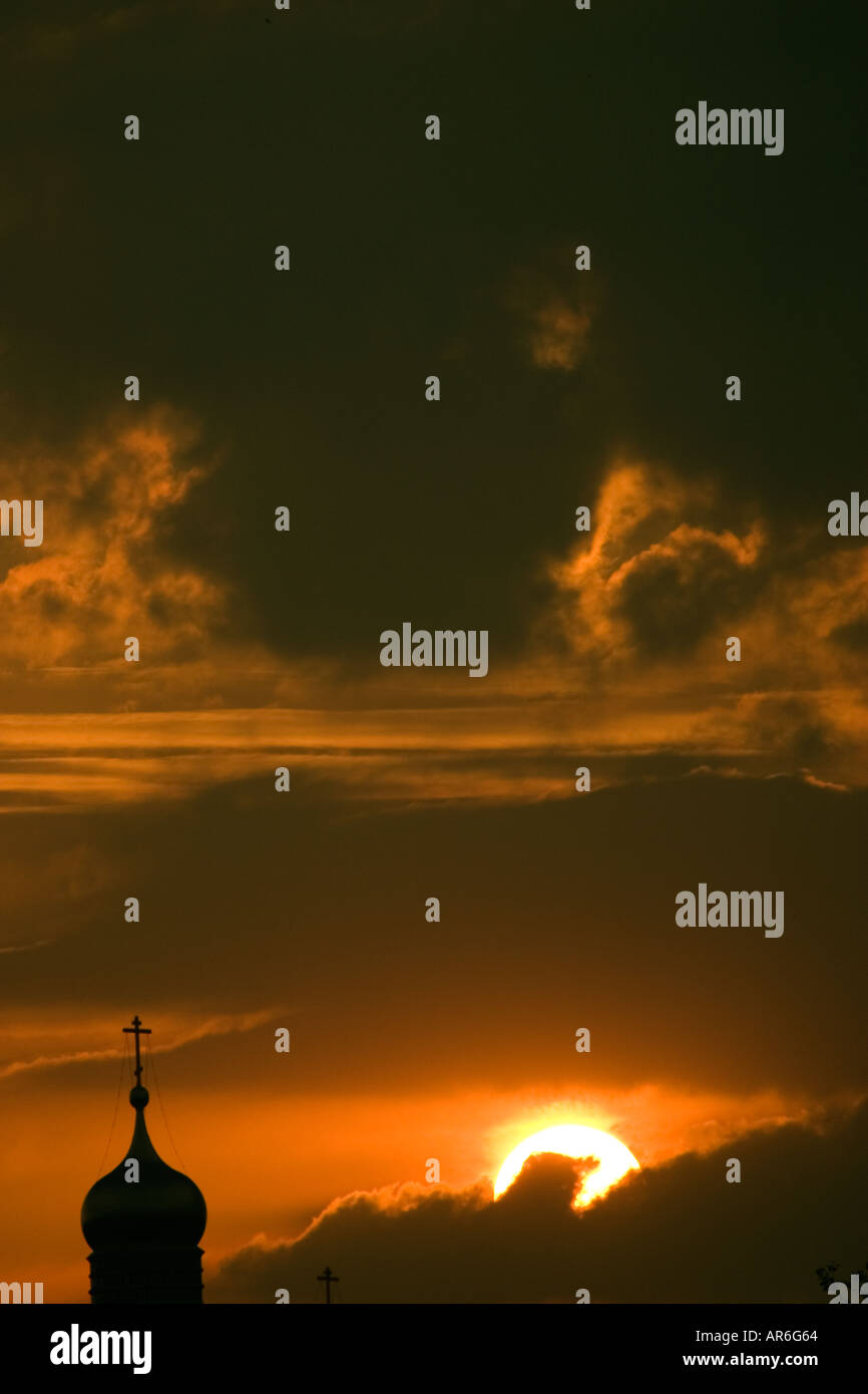 Cremlino di Mosca al tramonto Foto Stock