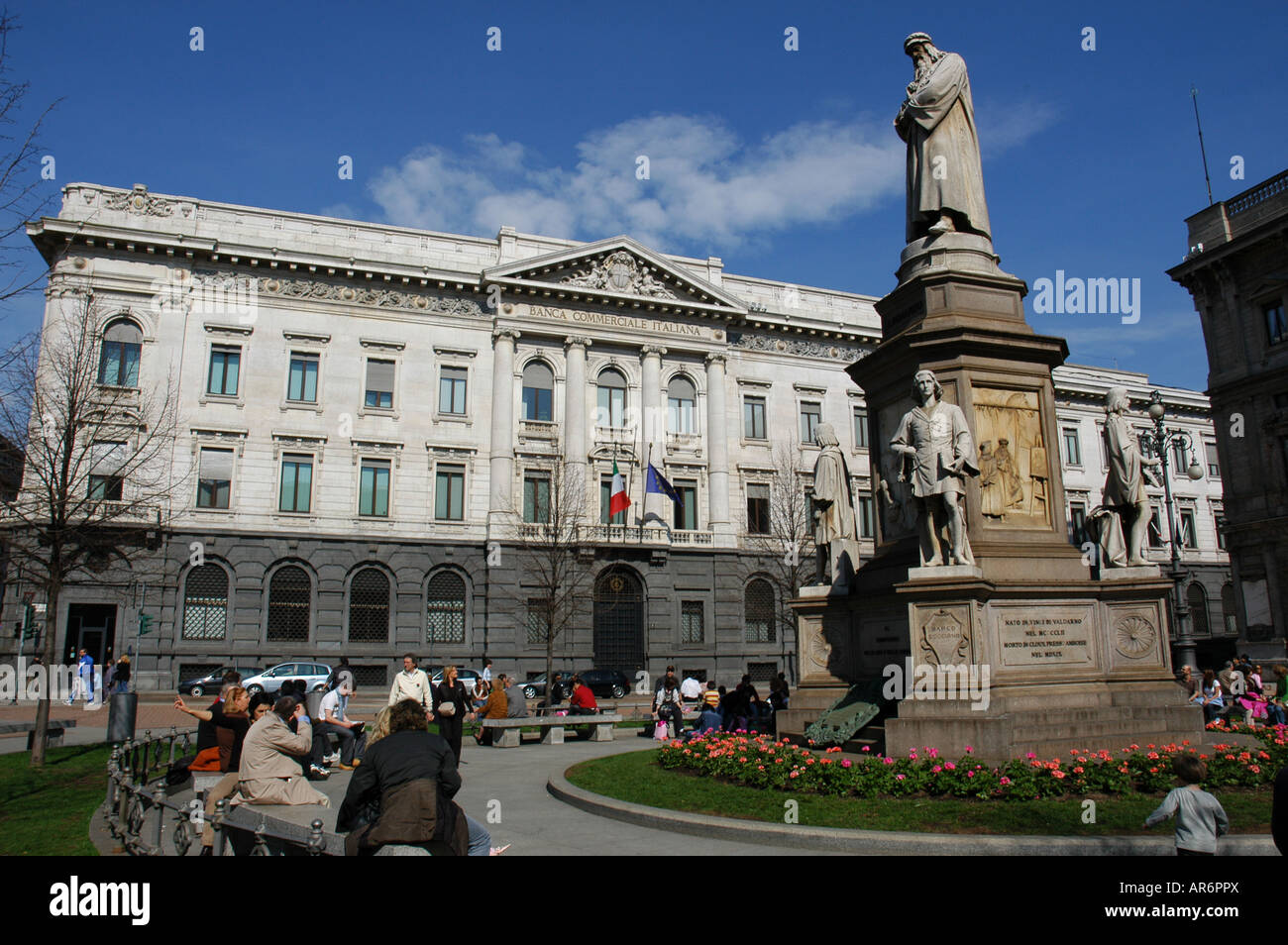 Piazza della Scala a Milano Italia Foto Stock