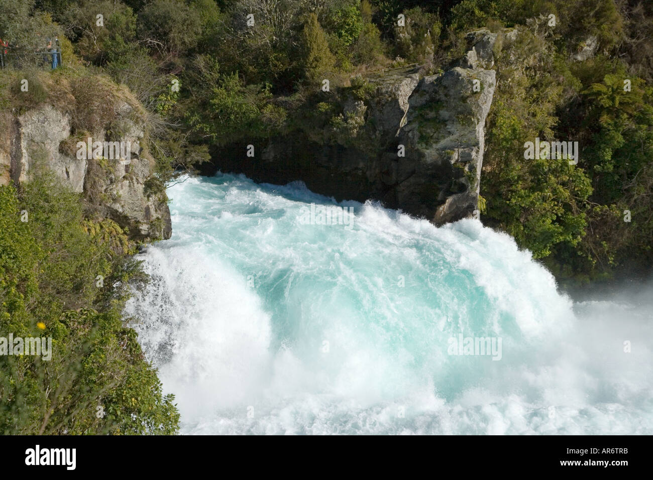 Cascate Huka e Fiume Waikato vicino a Taupo Isola del nord della Nuova Zelanda Foto Stock