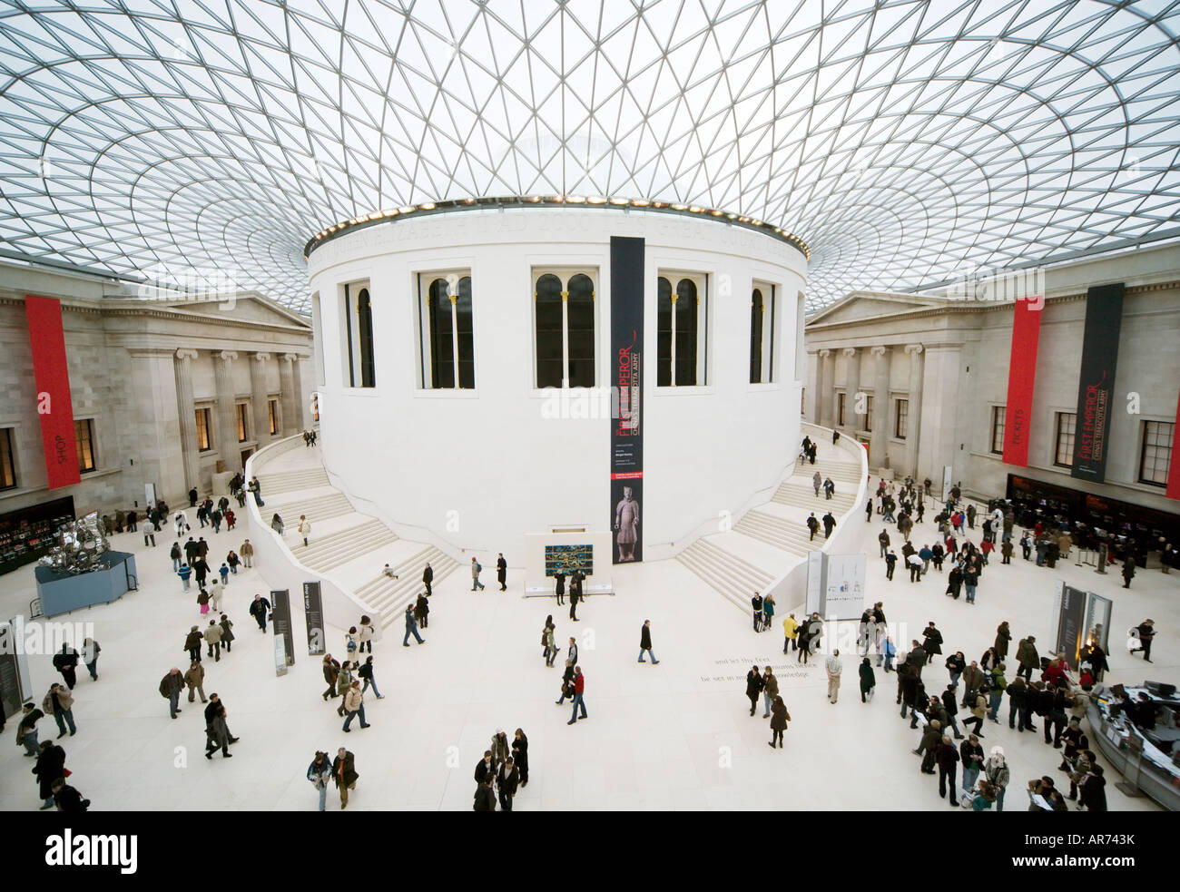 Vista interna del British Museum di Londra Foto Stock