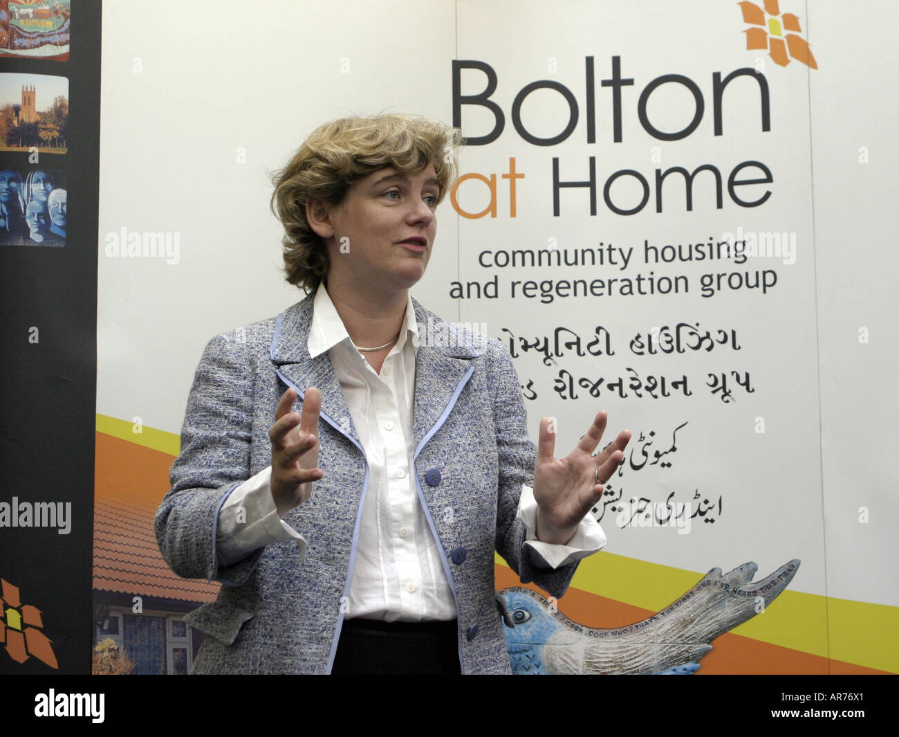 Ruth Kelly lavoro MP Bolton West parlando a Bolton Foto Stock