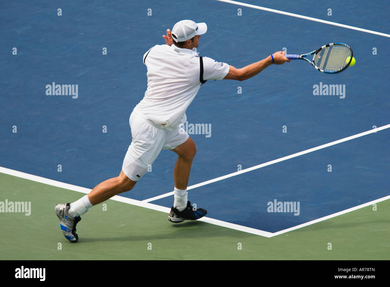 Andy Roddick gioca in Cincinnati occidentale e meridionale di tennis ATP nel torneo di Cincinnati in Ohio. Foto Stock