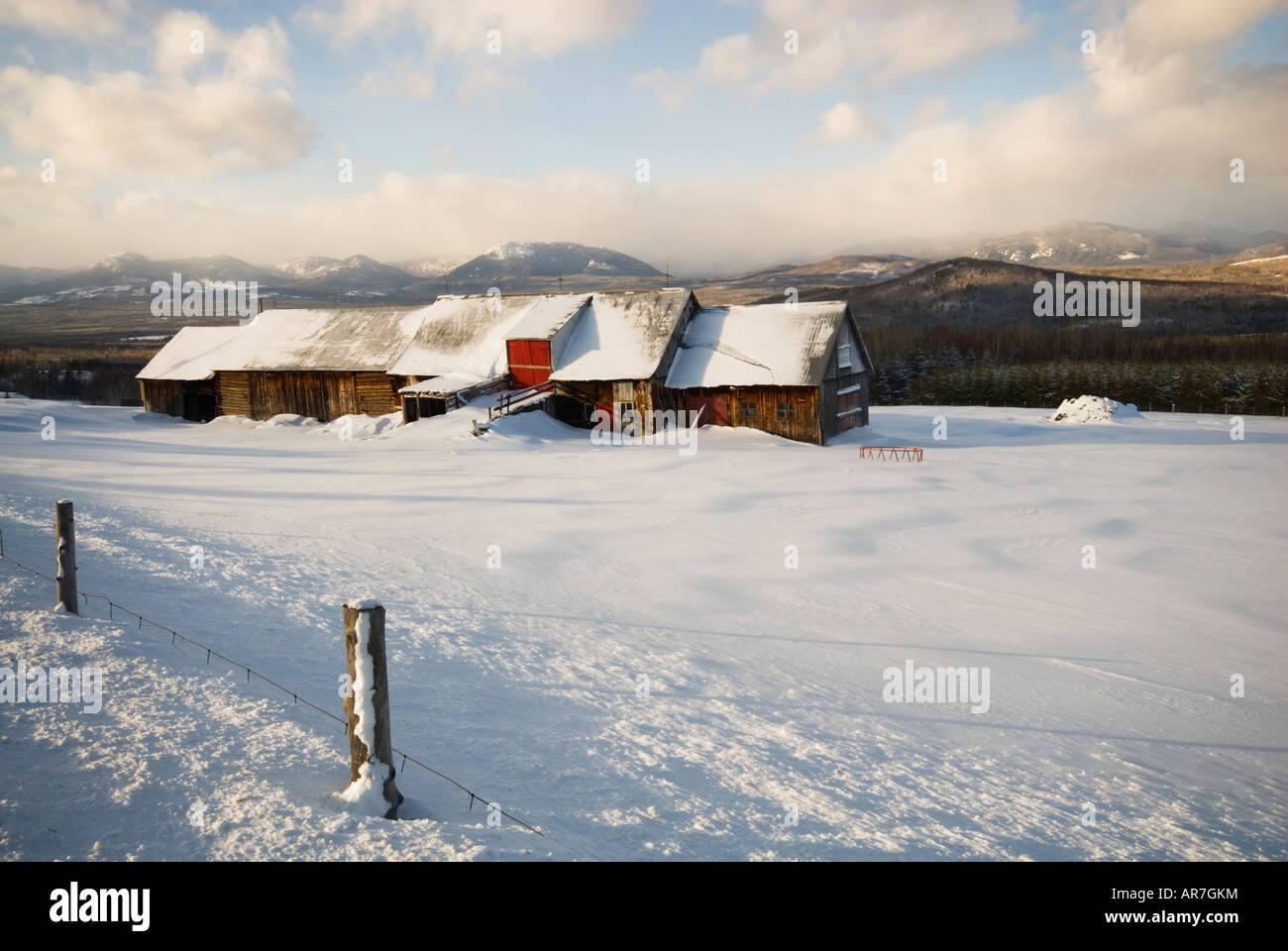 Un inverno agriturismo in Charlevoix backcountry, Quebec, Canada Foto Stock