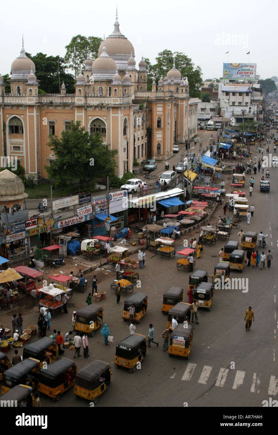 Vista da Charminar , Hyderabad, Andhra Pradesh , India Foto Stock