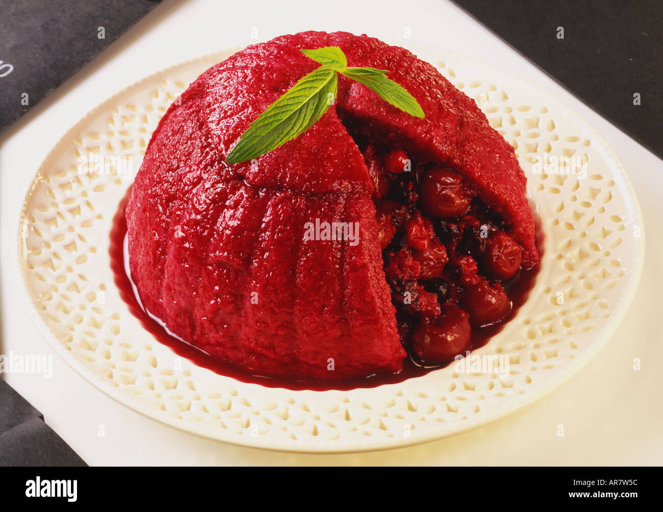 Un rosso budino di estate Foto Stock