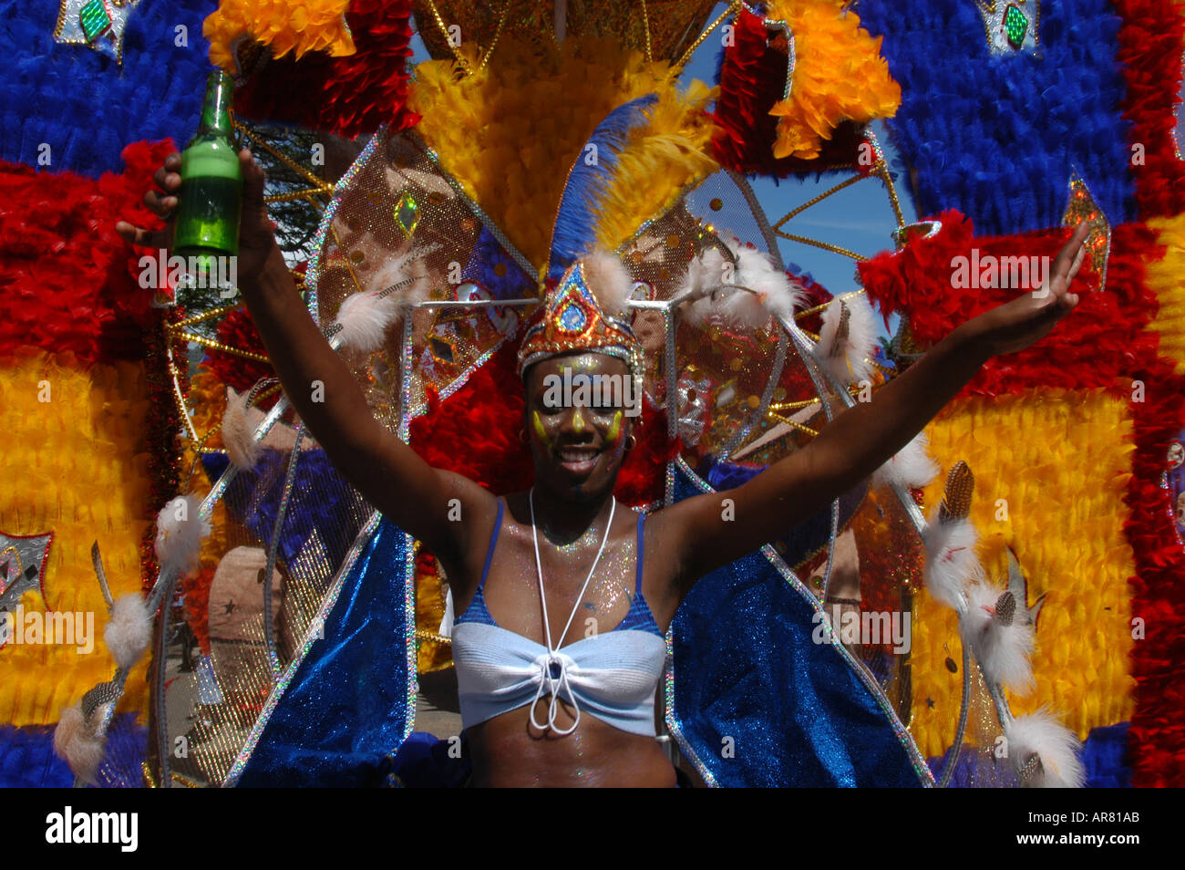 Il carnevale scena di strada, Trinidad Foto Stock