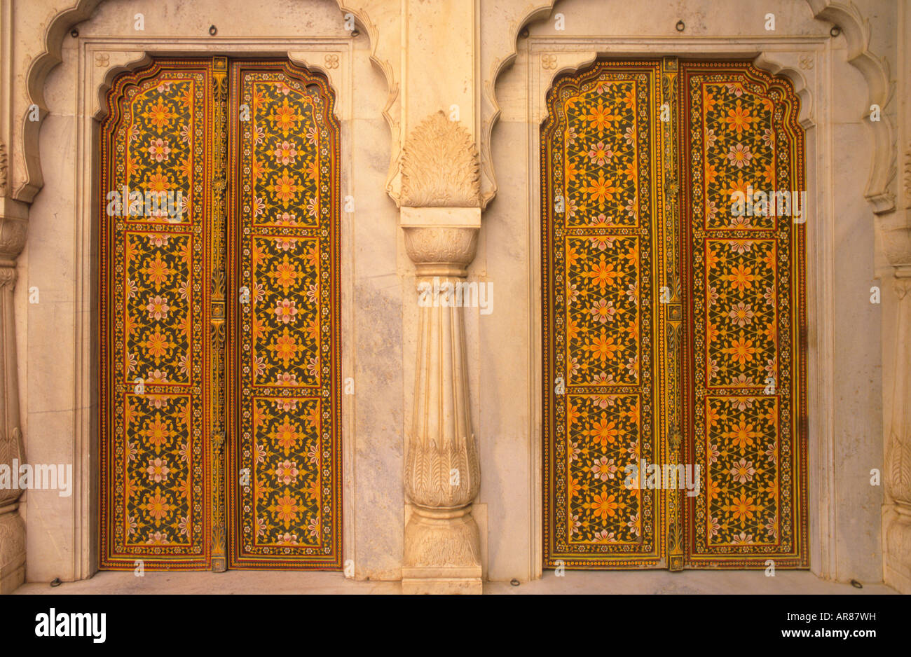 Porte ornate Junagarh Fort Bikaner Rajasthan in India Foto Stock