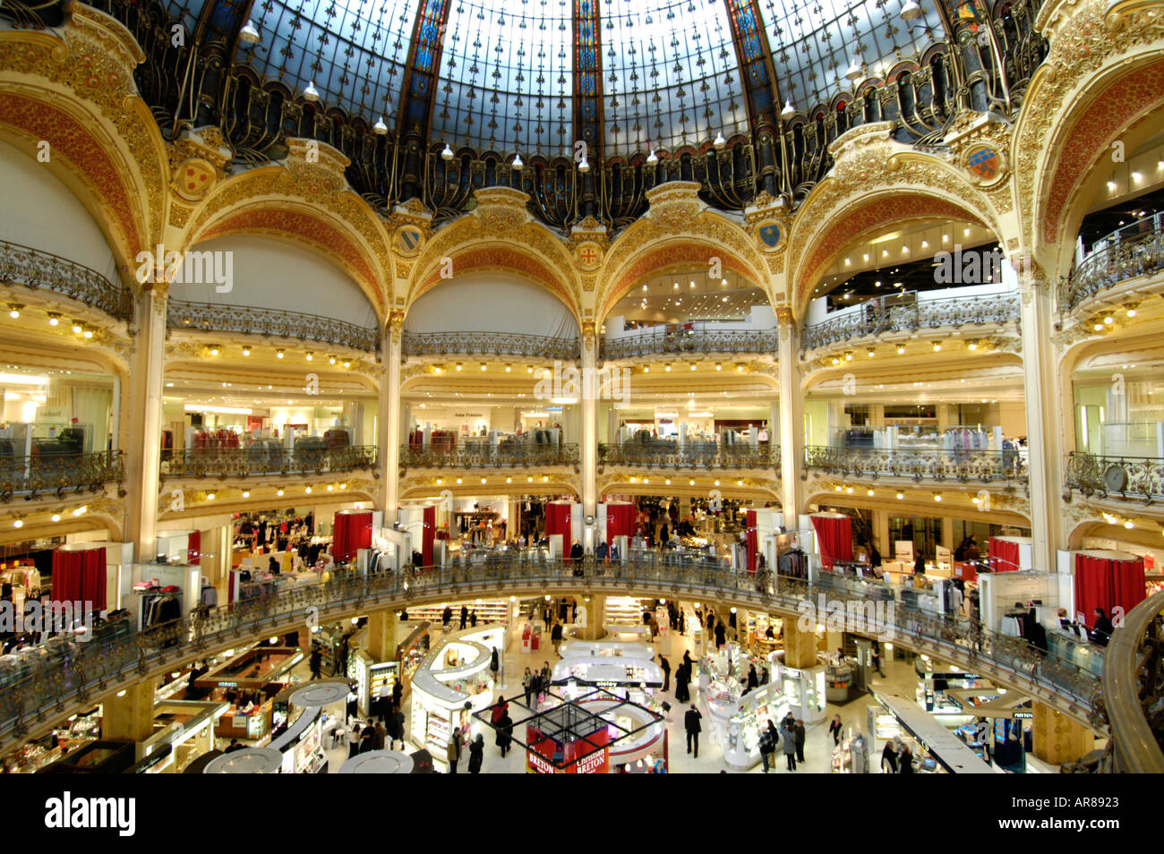 Grandi magazzini Galeries Lafayette, Paris, Francia Foto Stock