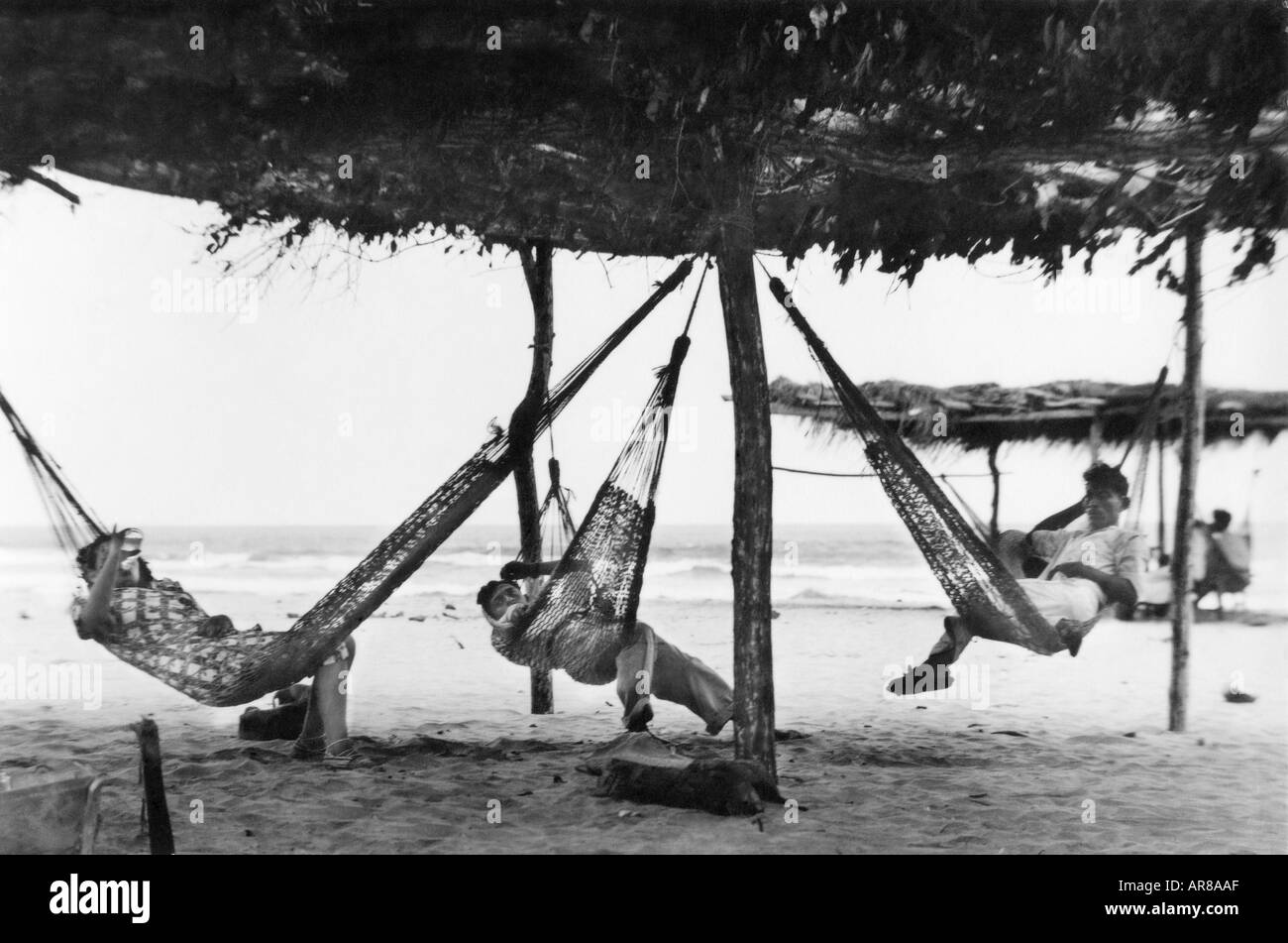 Vintage Foto del giorno pigro sulla spiaggia Foto Stock