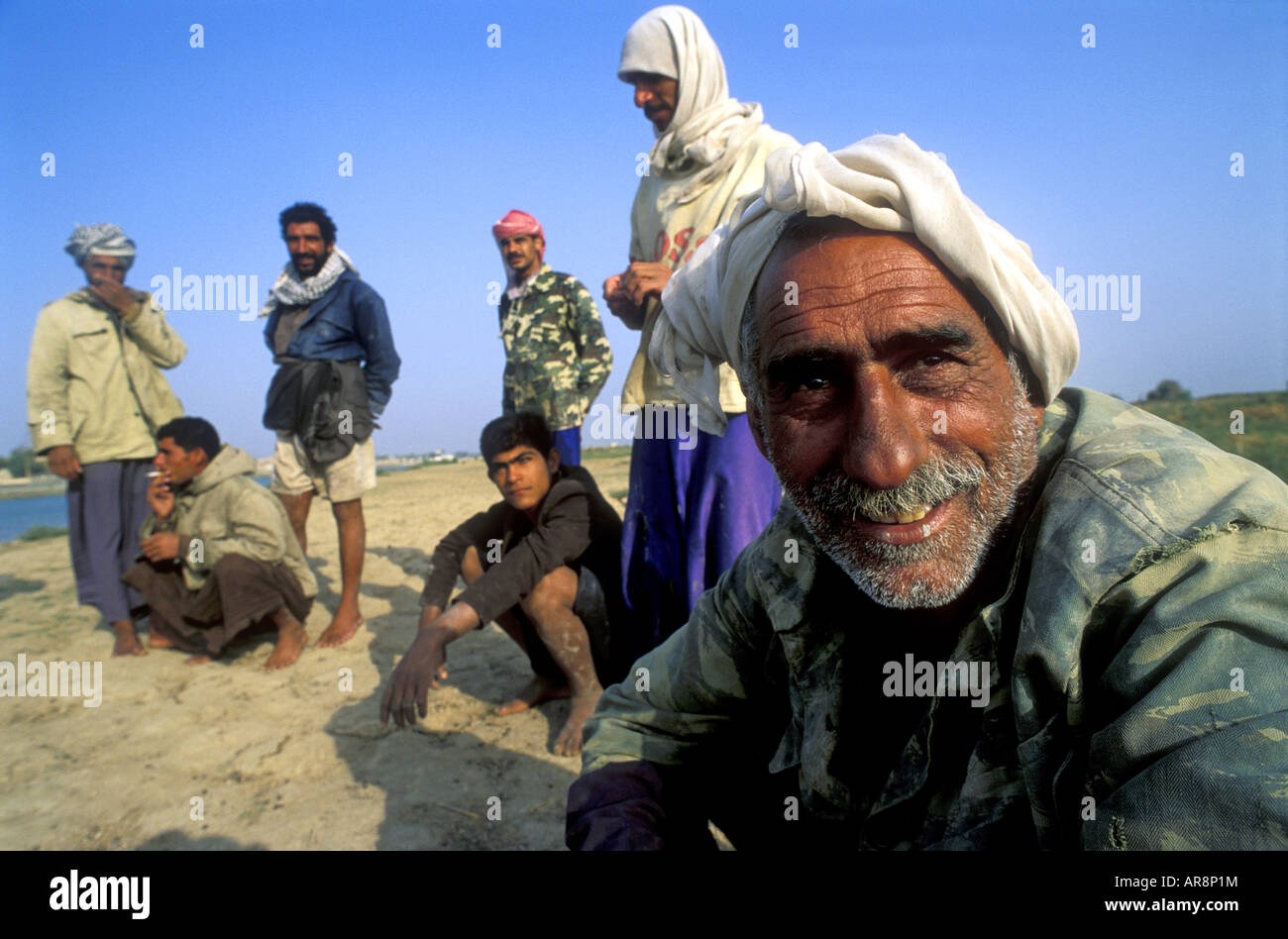 Marsh Arabs Shatt al Arab, Iraq. Foto Stock