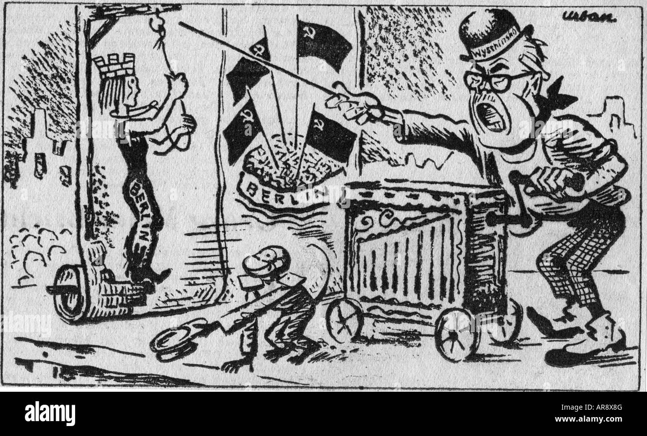 Vyshinsky, Andrey Januaryevich, 10.12.1883 - 22.11.1954, politico sovietico, ministro degli Esteri di UdSSR, caricatura, disegno, 20th secolo, Foto Stock