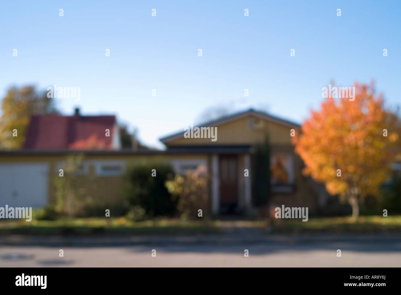 Inquadratura sfocata preso in un sobborgo. Foto Stock