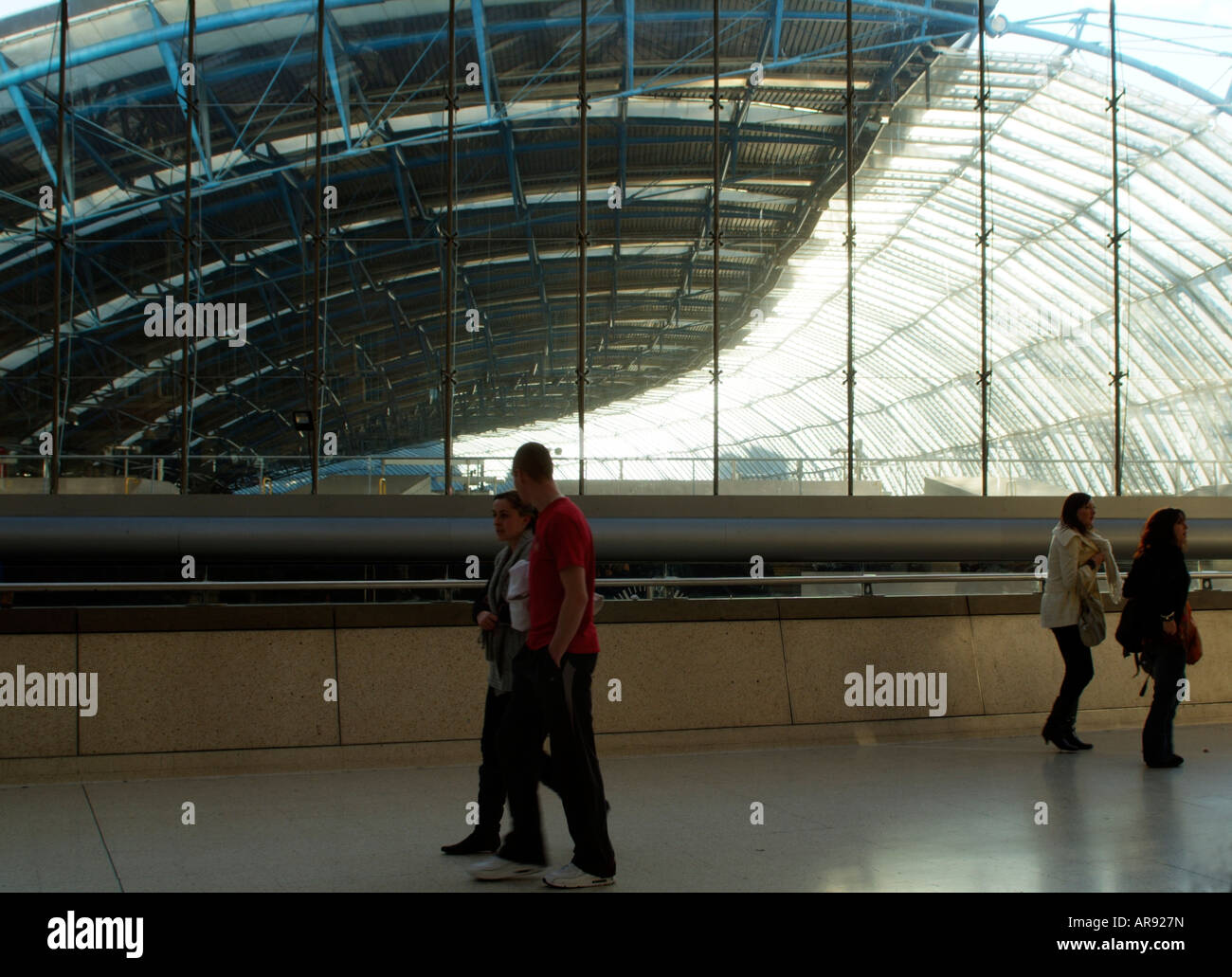 Stazione Waterloo di Londra tetto curvo di ex Terminal Eurostar Foto Stock