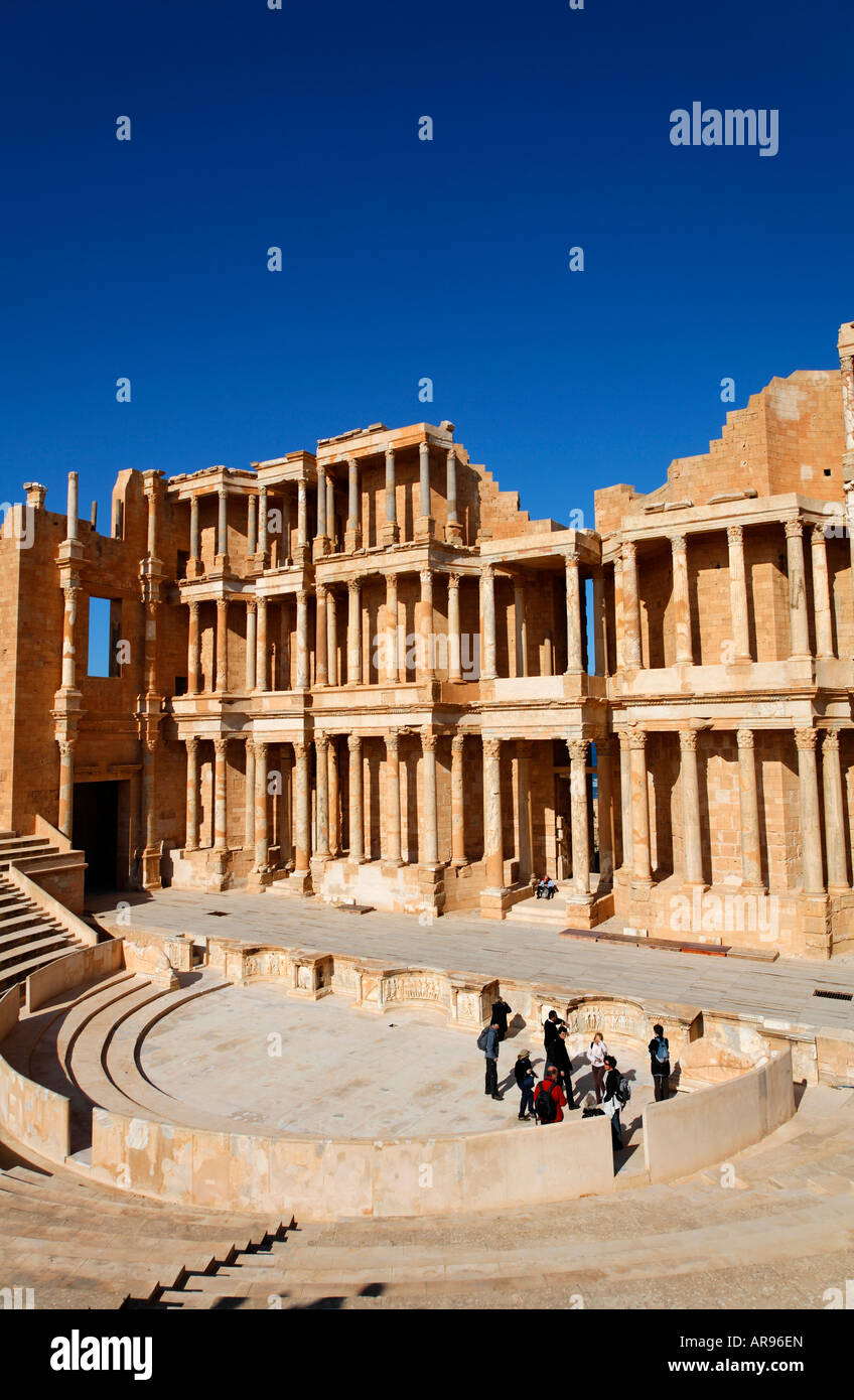 Il teatro romano di Sabratha Libia Foto Stock