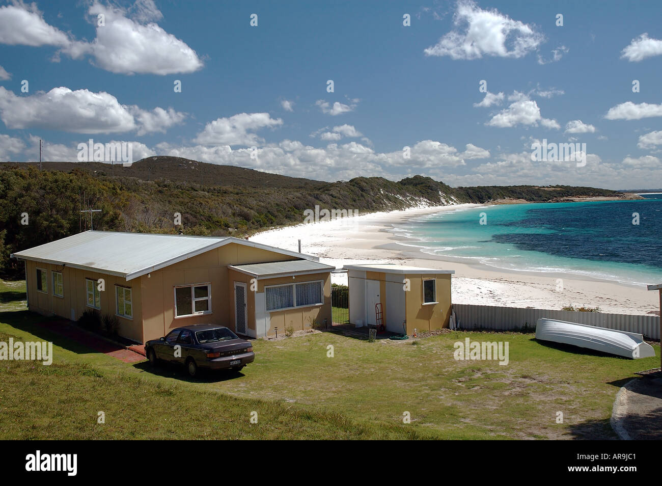 Vecchia capanna sulla spiaggia Frenchmans Bay città di Albany Western Australia n. PR Foto Stock
