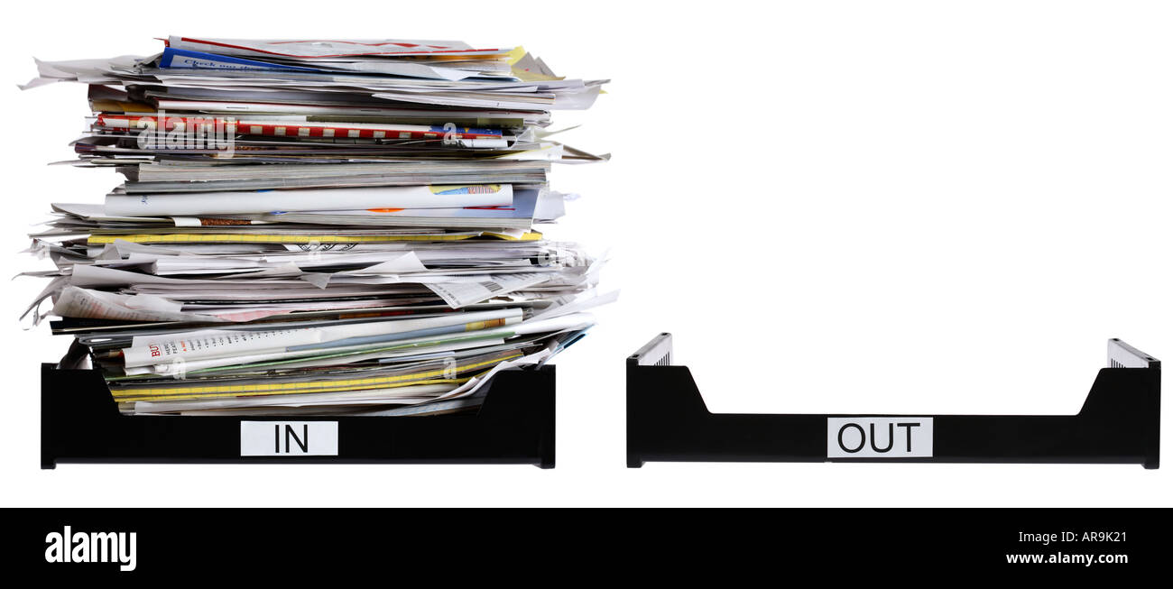 IN ufficio e fuori le caselle Foto Stock