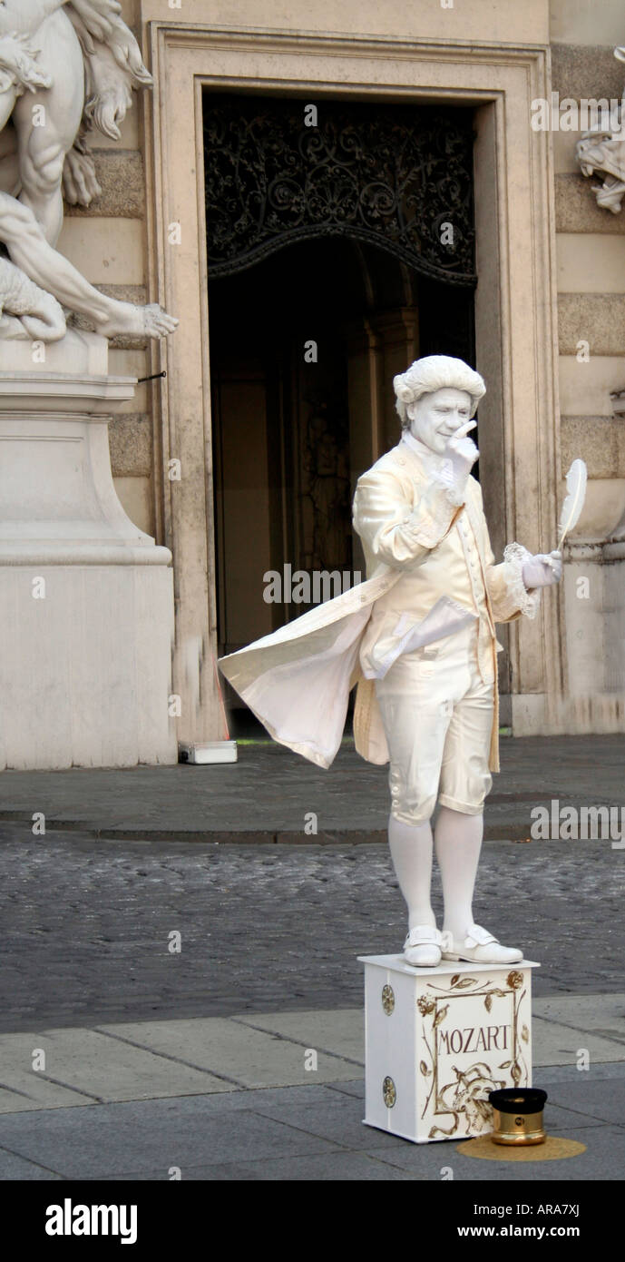 Statua di Wolfgang Amadeus Mozart a Vienna, in Austria Foto Stock