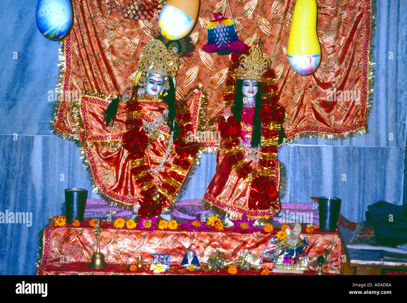 Amritsar India Durgiana Krishna e Radha Foto Stock