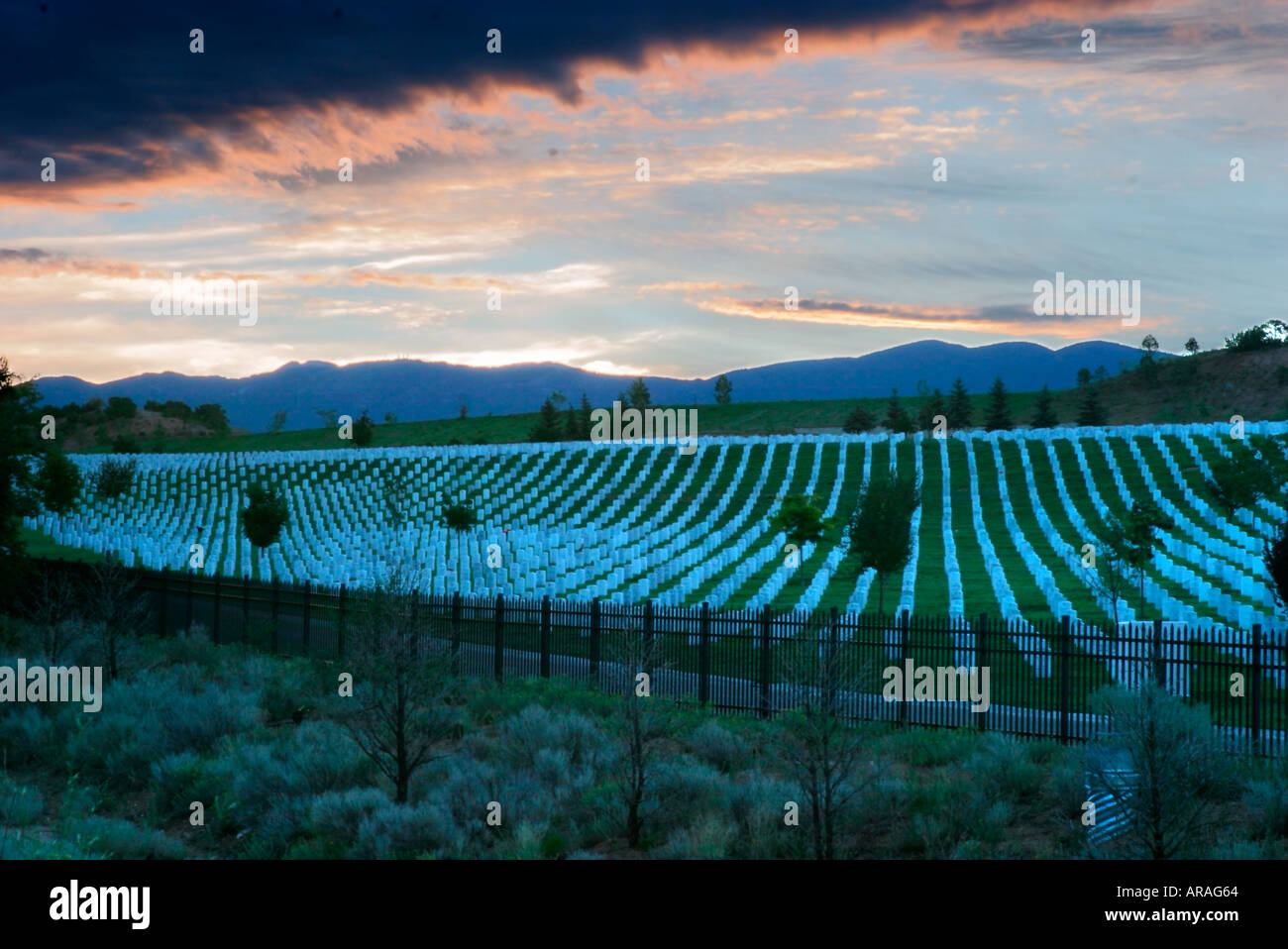 Il cimitero dei veterani, Santa Fe, New Mexico Foto Stock
