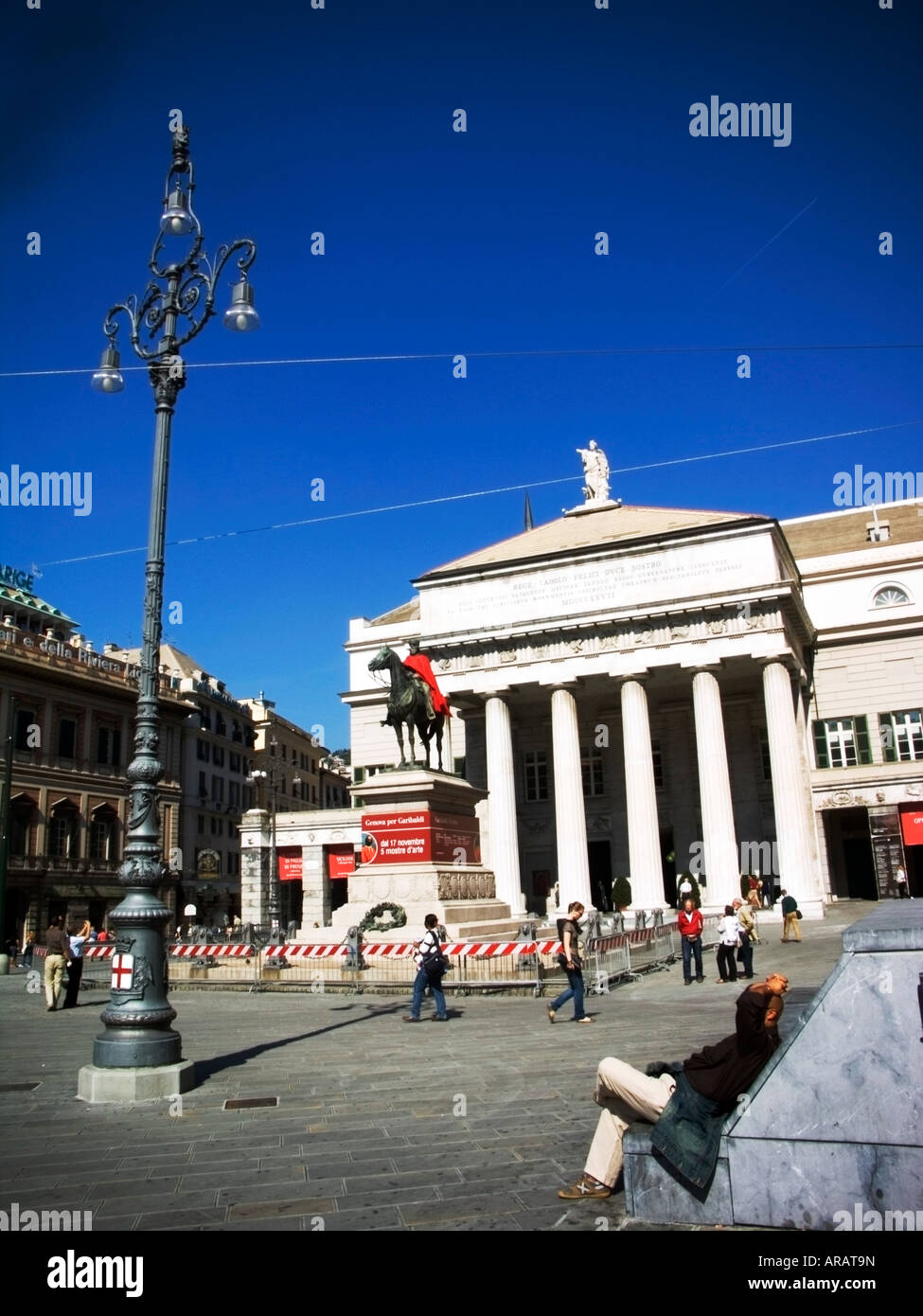 Teatro Carlo Felice di Genova liguria italia in piazza de ferrari Foto Stock