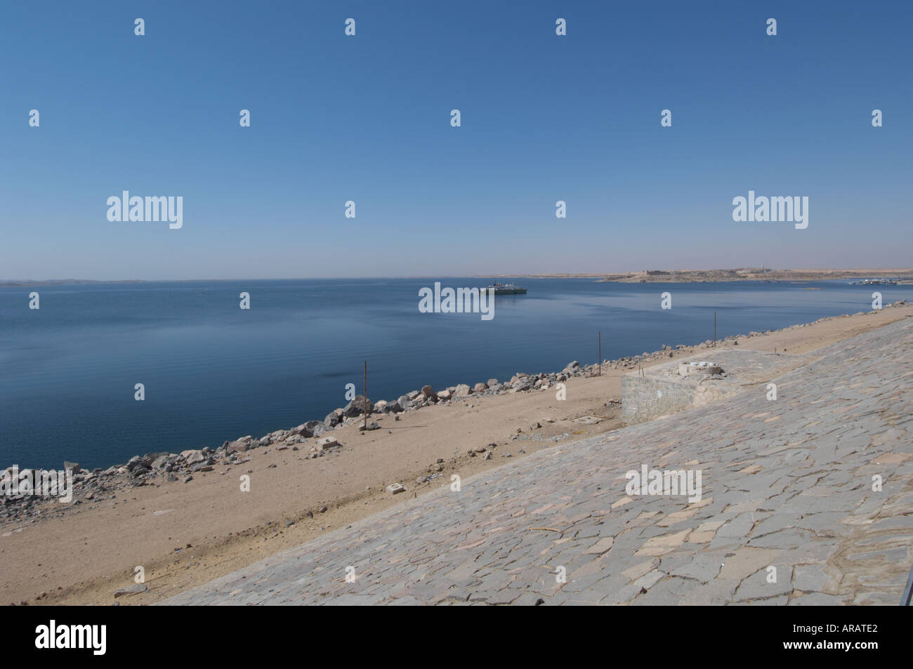 Lago Nasser & Alta Diga, Aswan, Egitto - guardando verso sud Foto Stock