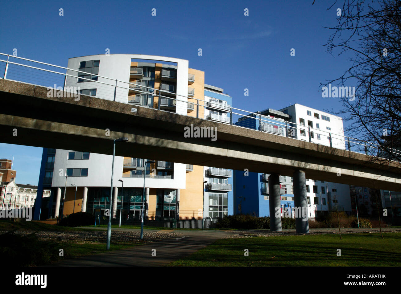 Un premiato albergo nuovo sviluppo in Lewisham, nei pressi di Ponte Deptford DLR station su Blackheath Road, Lewisham, Foto Stock