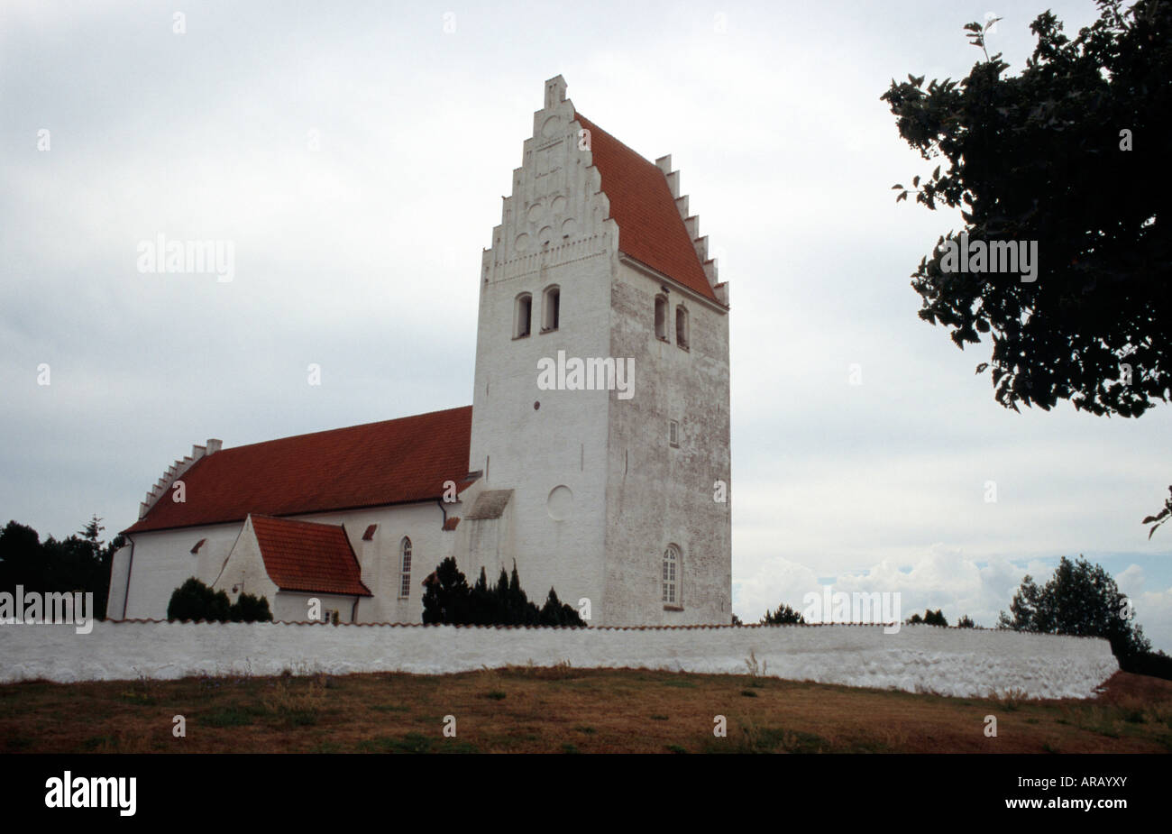 Mon Fanefjord Kirche 'Fanefjord Kirke frühgotisch Fresken um 1450 vom ''Elmelunder Meister'' Darstellung ''Biblia pauperum'' Kre Foto Stock