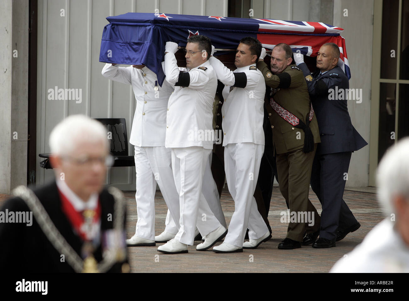 Sir Edmund Hillary funerali di stato a Auckland Nuova Zelanda Foto Stock