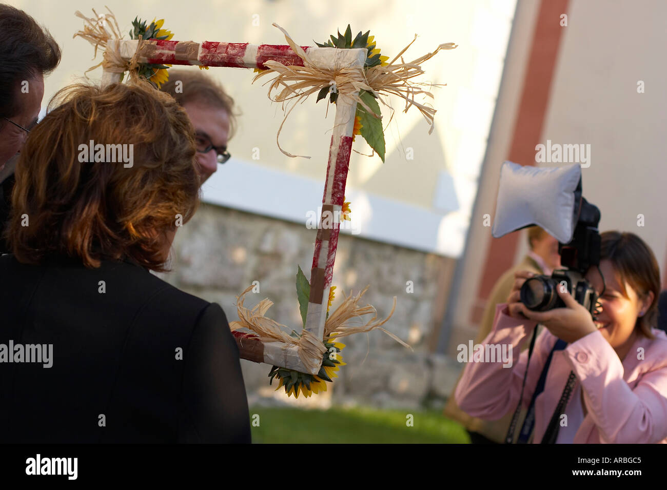 Dietro la cornice immagine Foto Stock