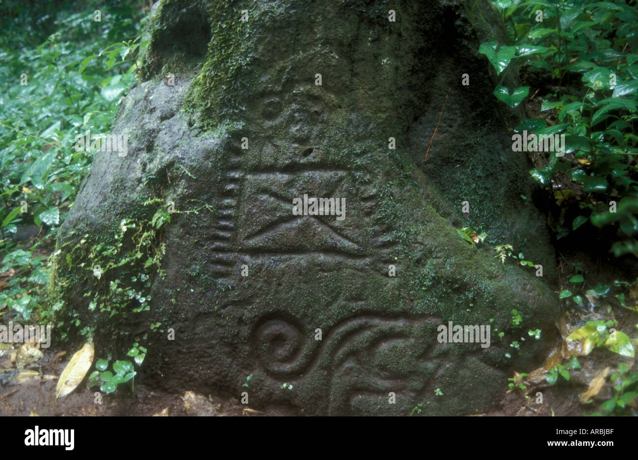Petroglifi preistorici Madera isola di Vulcano Ometepe Lago Nicaragua Nicaragua Foto Stock