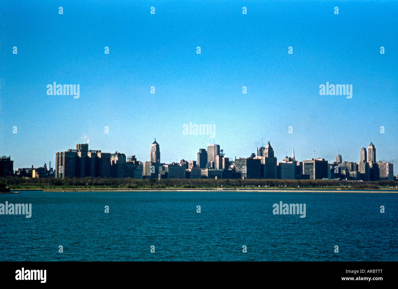 Chicago, Illinois, USA, c.. 1957, una vista dal planetario Adler. Foto Stock