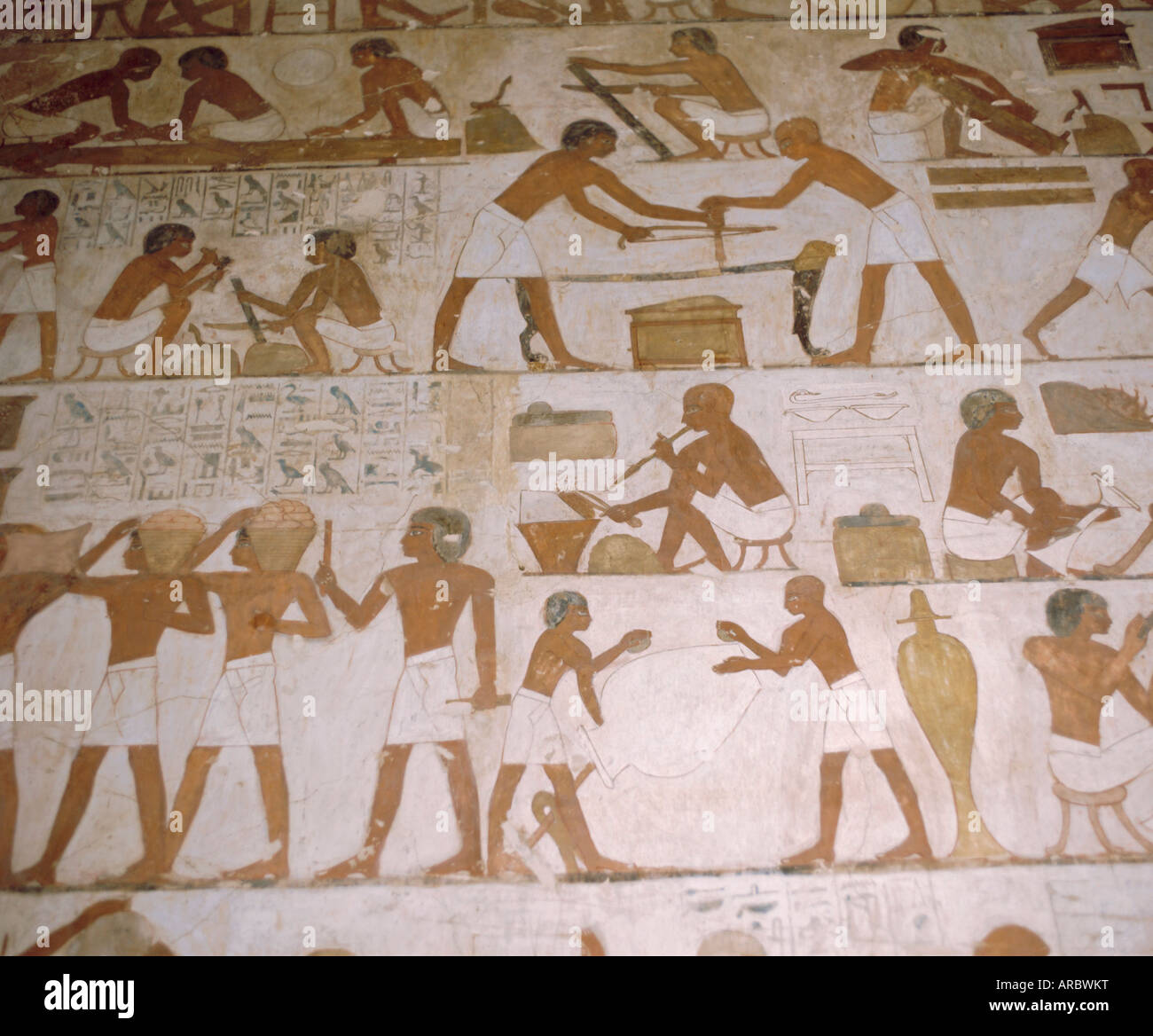 Rappresentazioni della vita everday, tomba di Renhuire, Tebe, Egitto Foto Stock