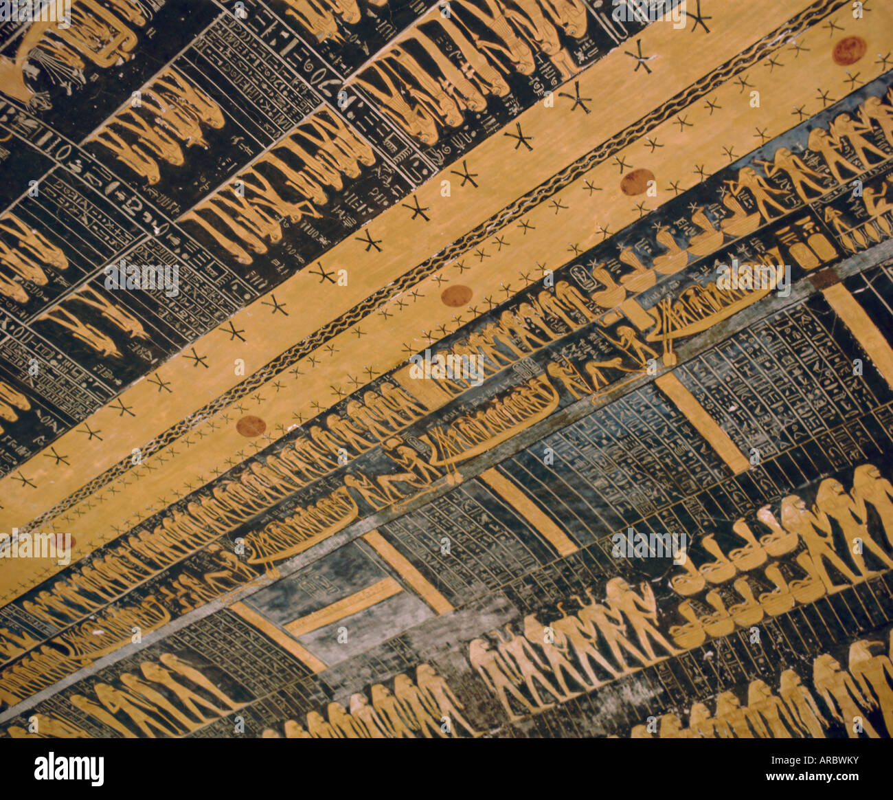 Ramses VI tomba, soffitto, Valle dei Re, Tebe, Egitto Foto Stock