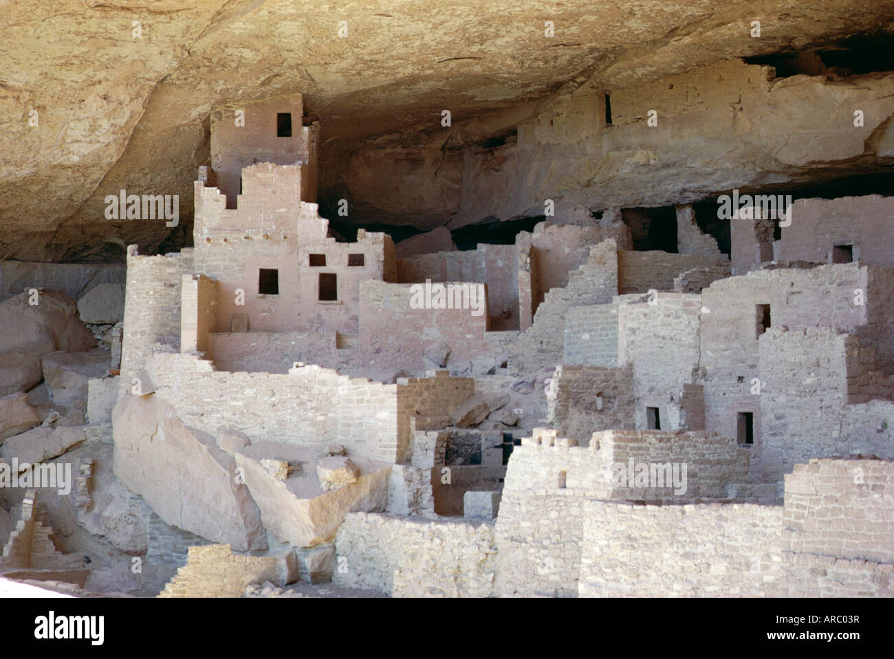 Cliff palace rovine, Mesa Verde, il Parco Nazionale di Mesa Verde, Colorado, Stati Uniti (U.S.A.) Foto Stock