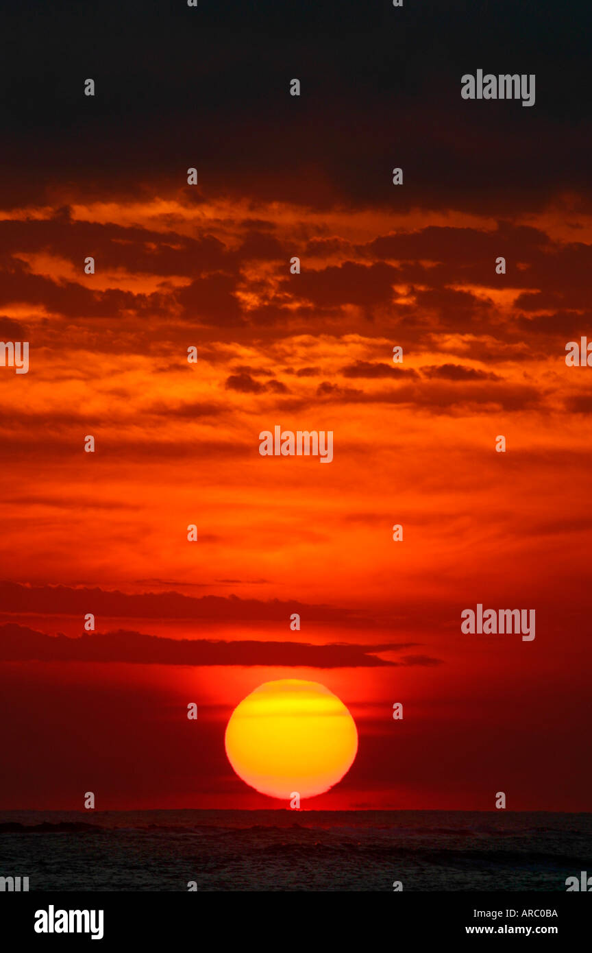 Sunrise su Australian east coast a lungo sulla barriera corallina di Sydney spiagge del nord Foto Stock