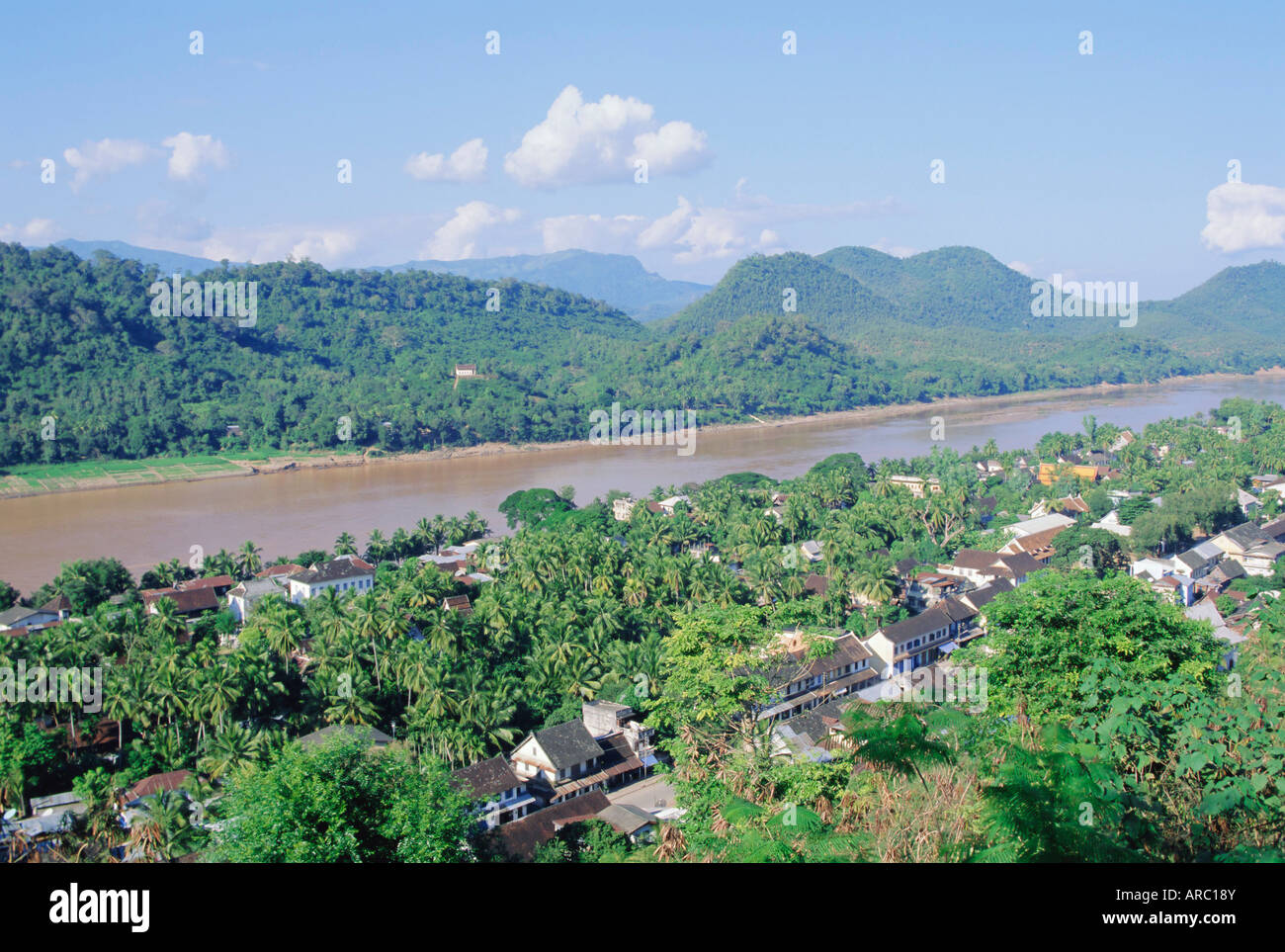 Parte superiore del fiume Mekong, Luang Prabang, Laos, Indocina, Asia Foto Stock