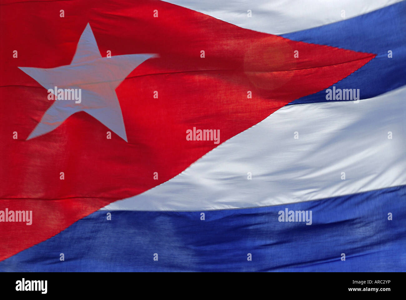Close-up della bandiera di Cuba, La Habana, Cuba Foto Stock